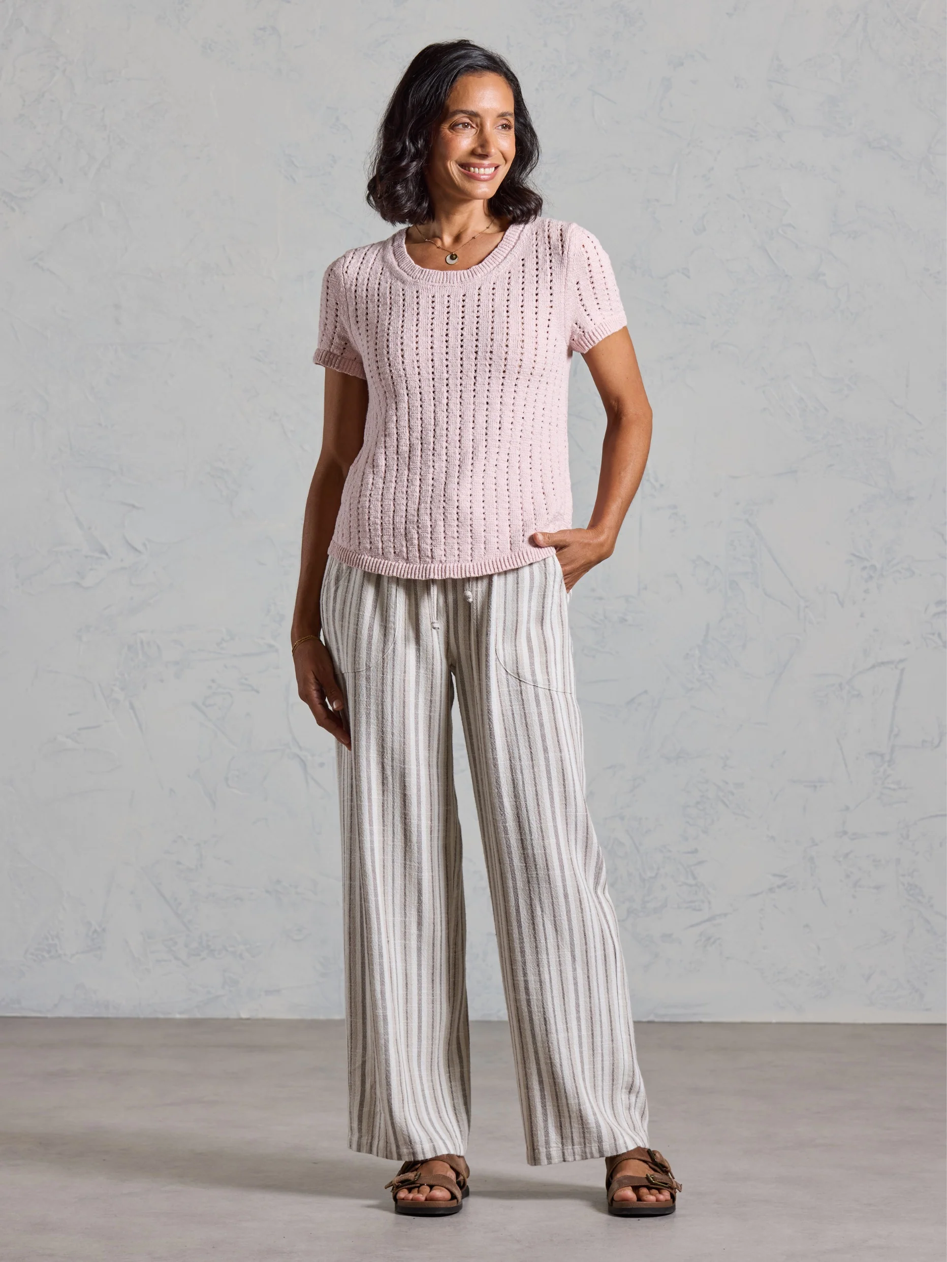 Agni Cotton Linen Knit Top Rosewater - Image 4