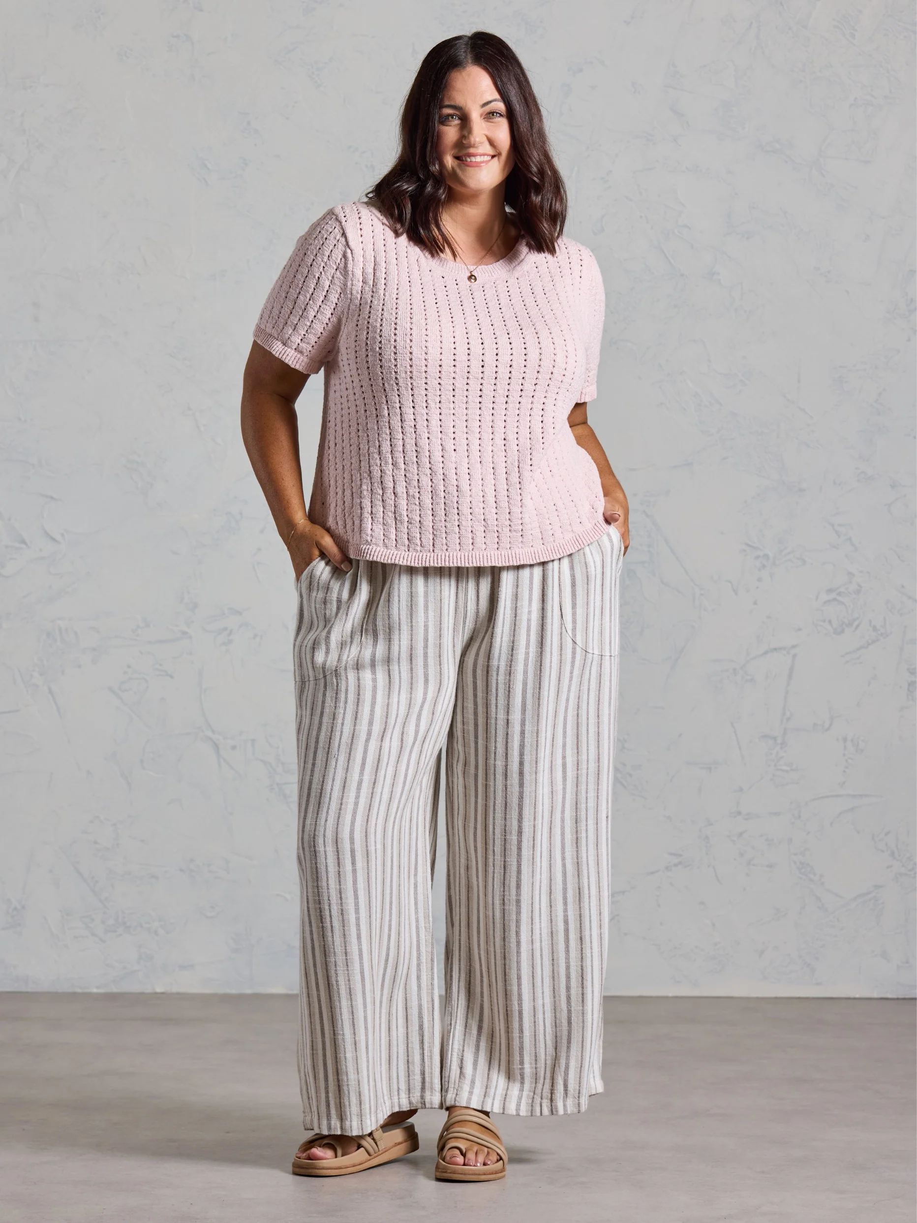 Agni Cotton Linen Knit Top Rosewater - Image 6