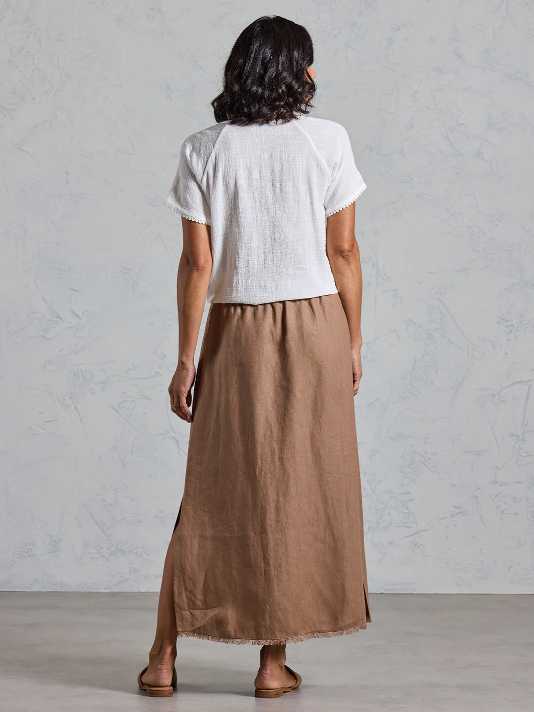 Aurora French Linen Skirt Cinnamon - Image 5