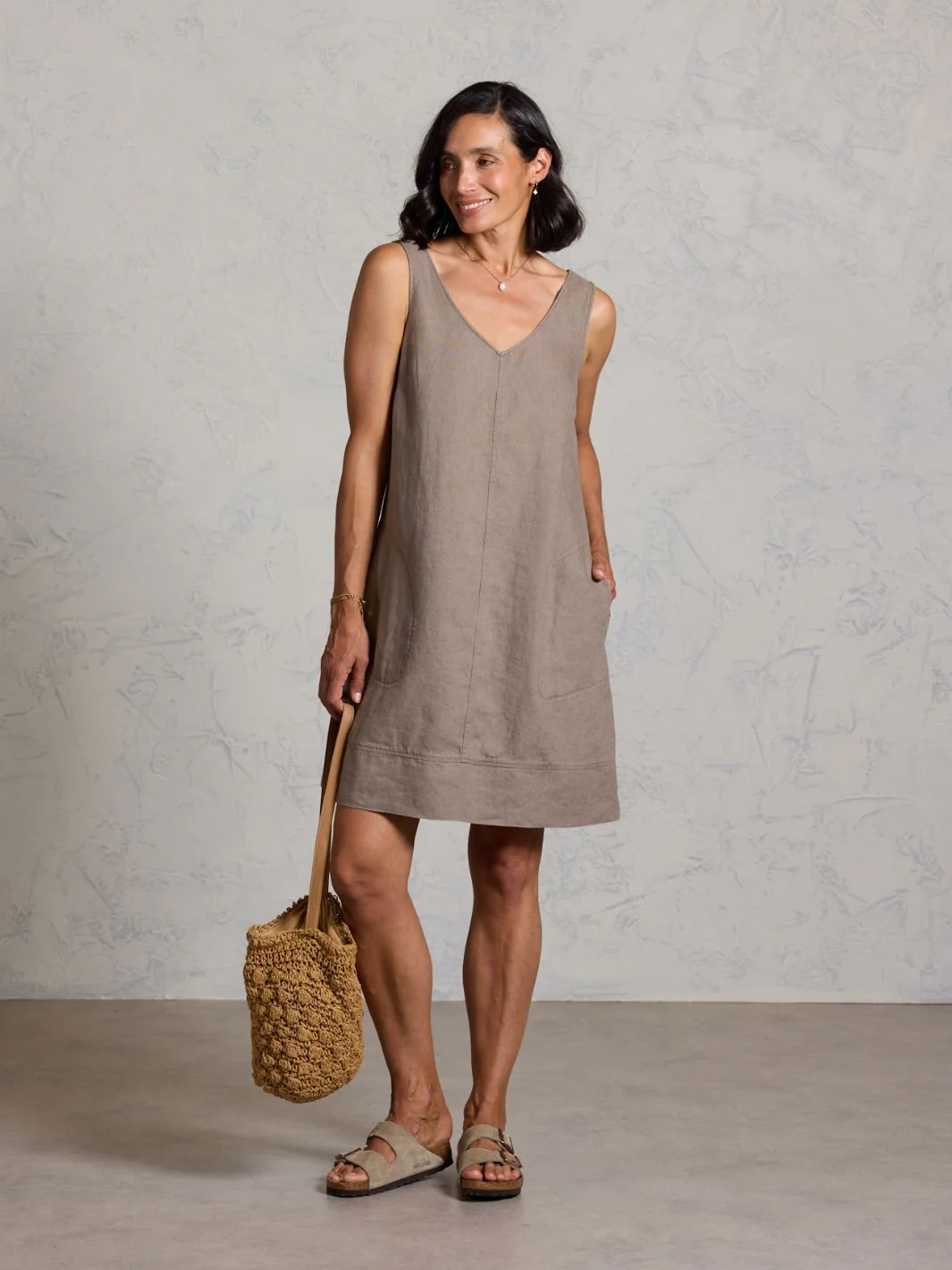 Beachcomber French Linen Dress Elm - Image 3