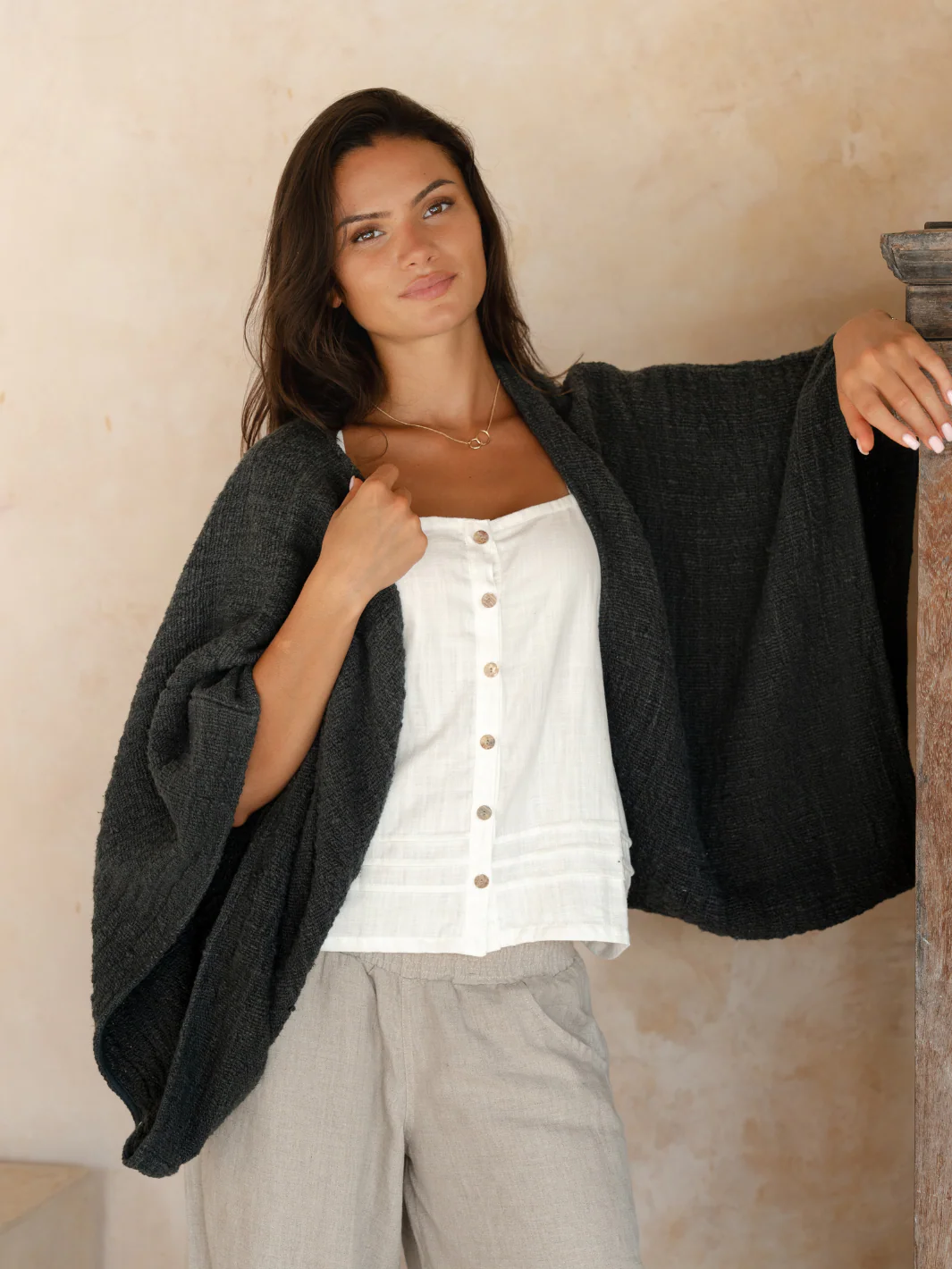 Bloom Cotton Shrug Charcoal - Image 3
