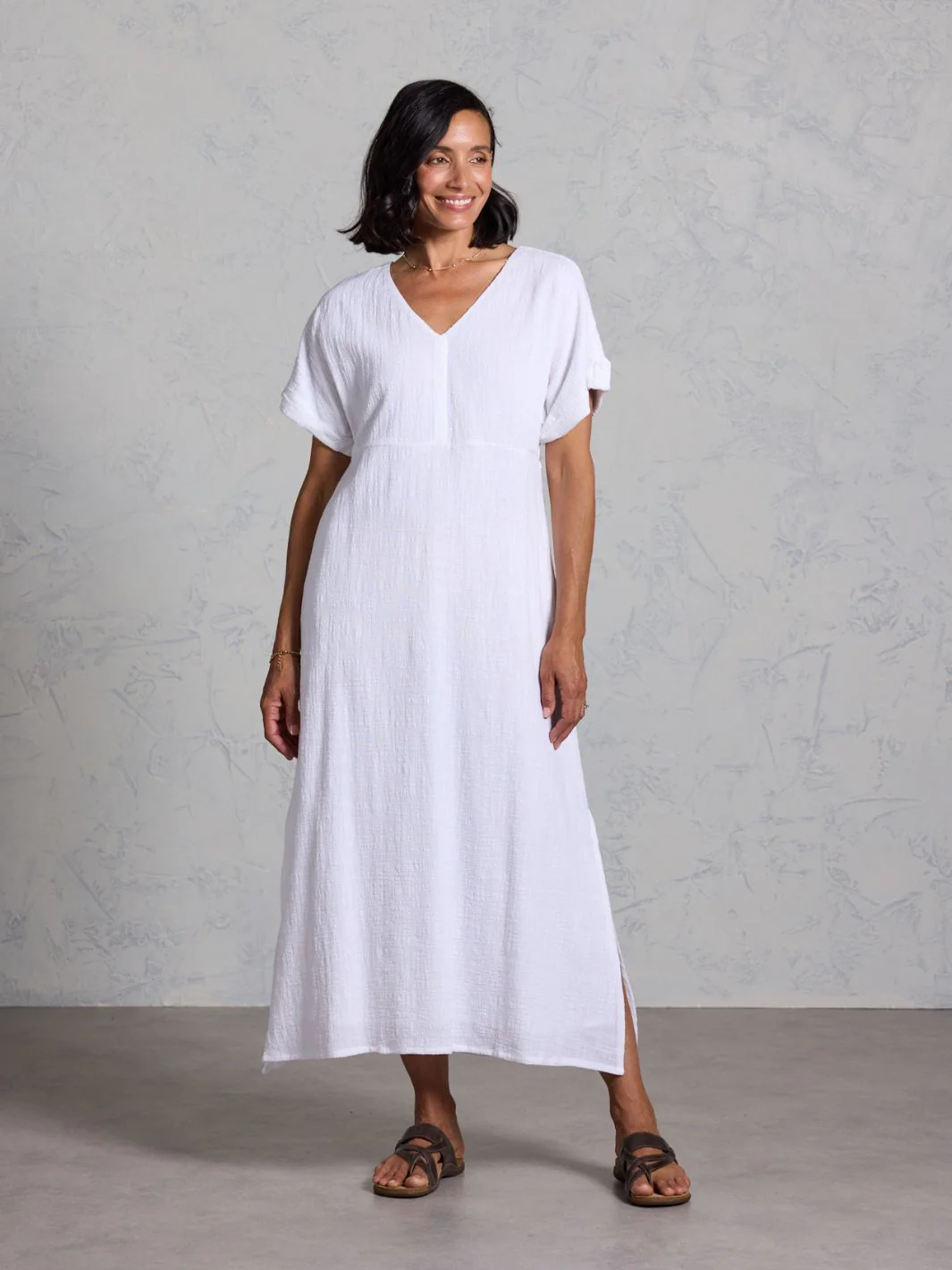 Catalina Cotton Dress White - Image 3