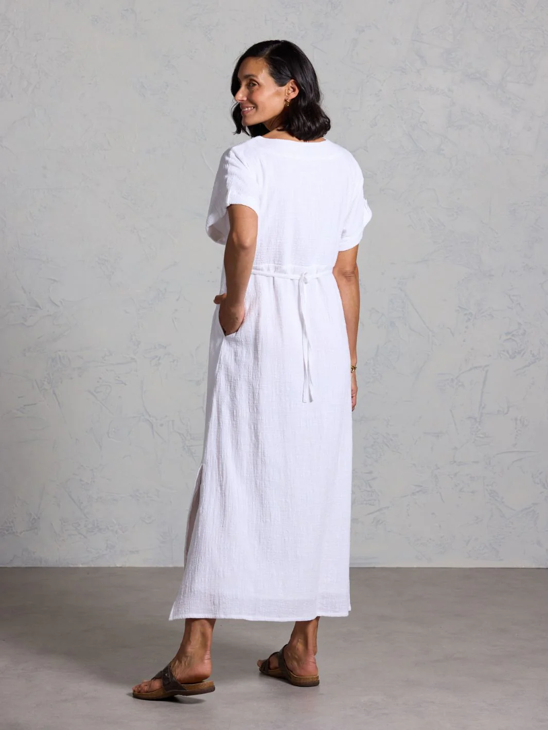 Catalina Cotton Dress White - Image 4