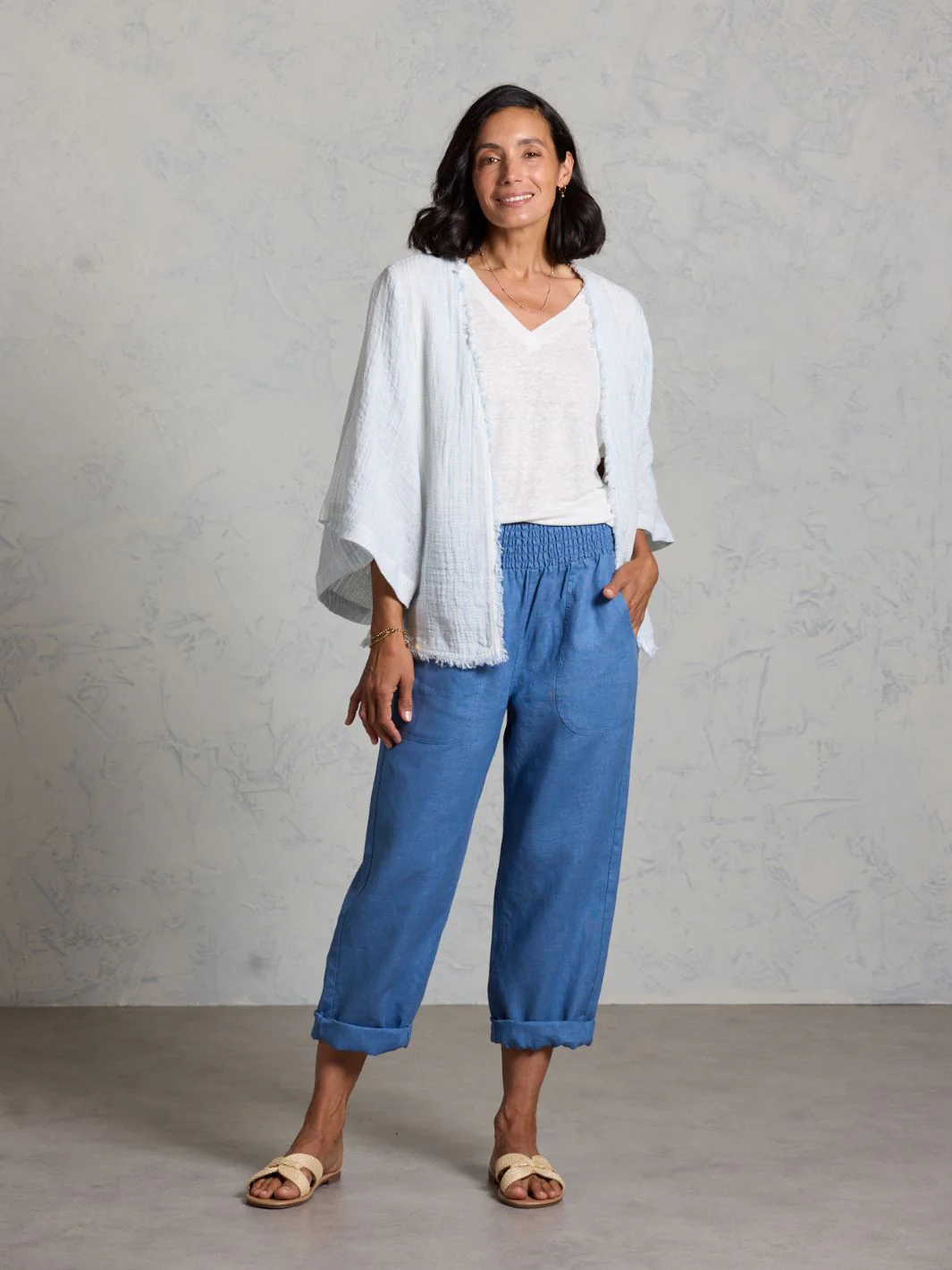 Coastal French Linen Shrug Sea Spray - Image 3