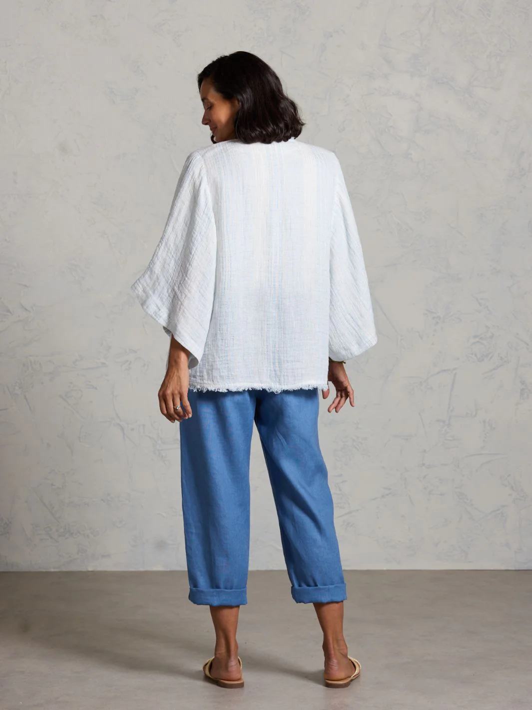 Coastal French Linen Shrug Sea Spray - Image 4
