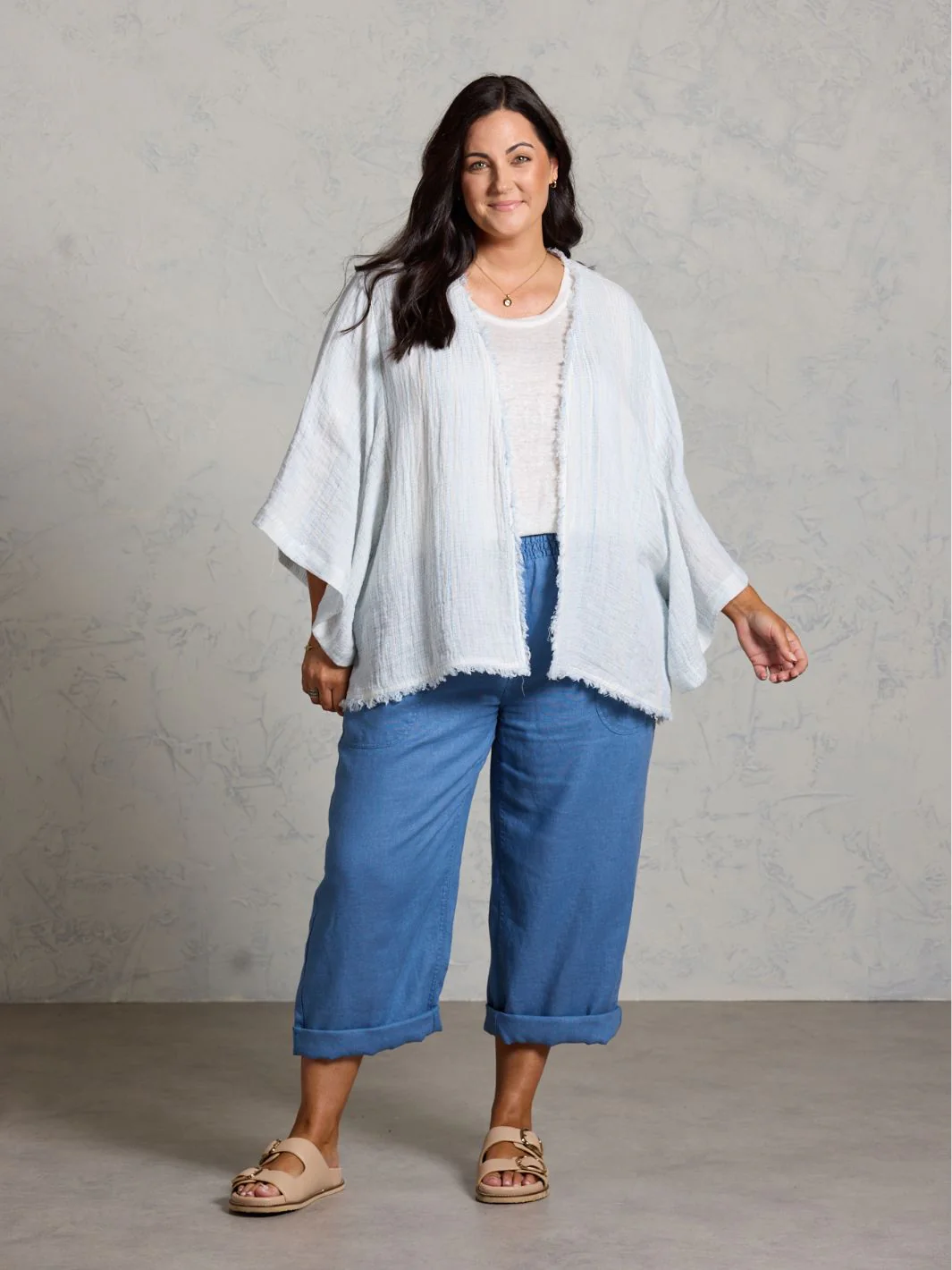 Coastal French Linen Shrug Sea Spray - Image 5