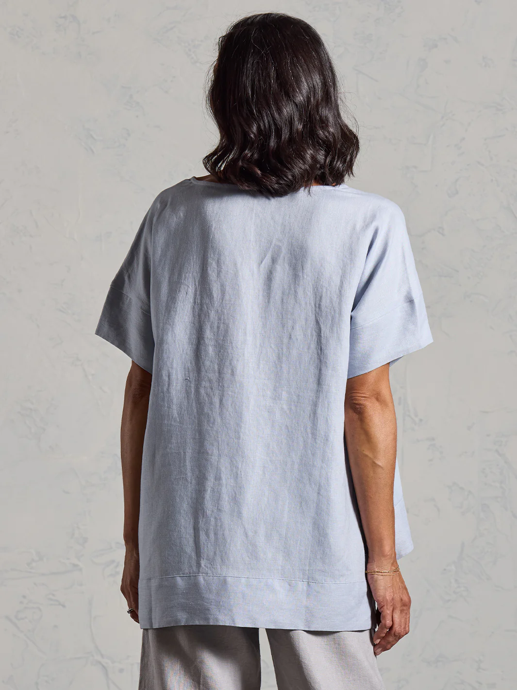 Costa French Linen and Cotton Top Slate Blue - Image 5
