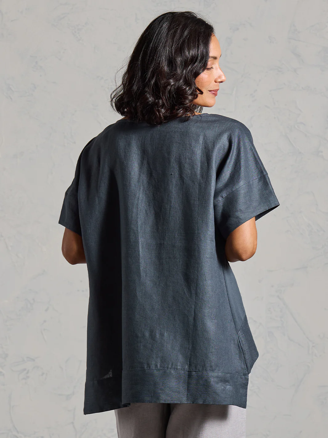 Costa French Linen and Cotton Top Charcoal - Image 7