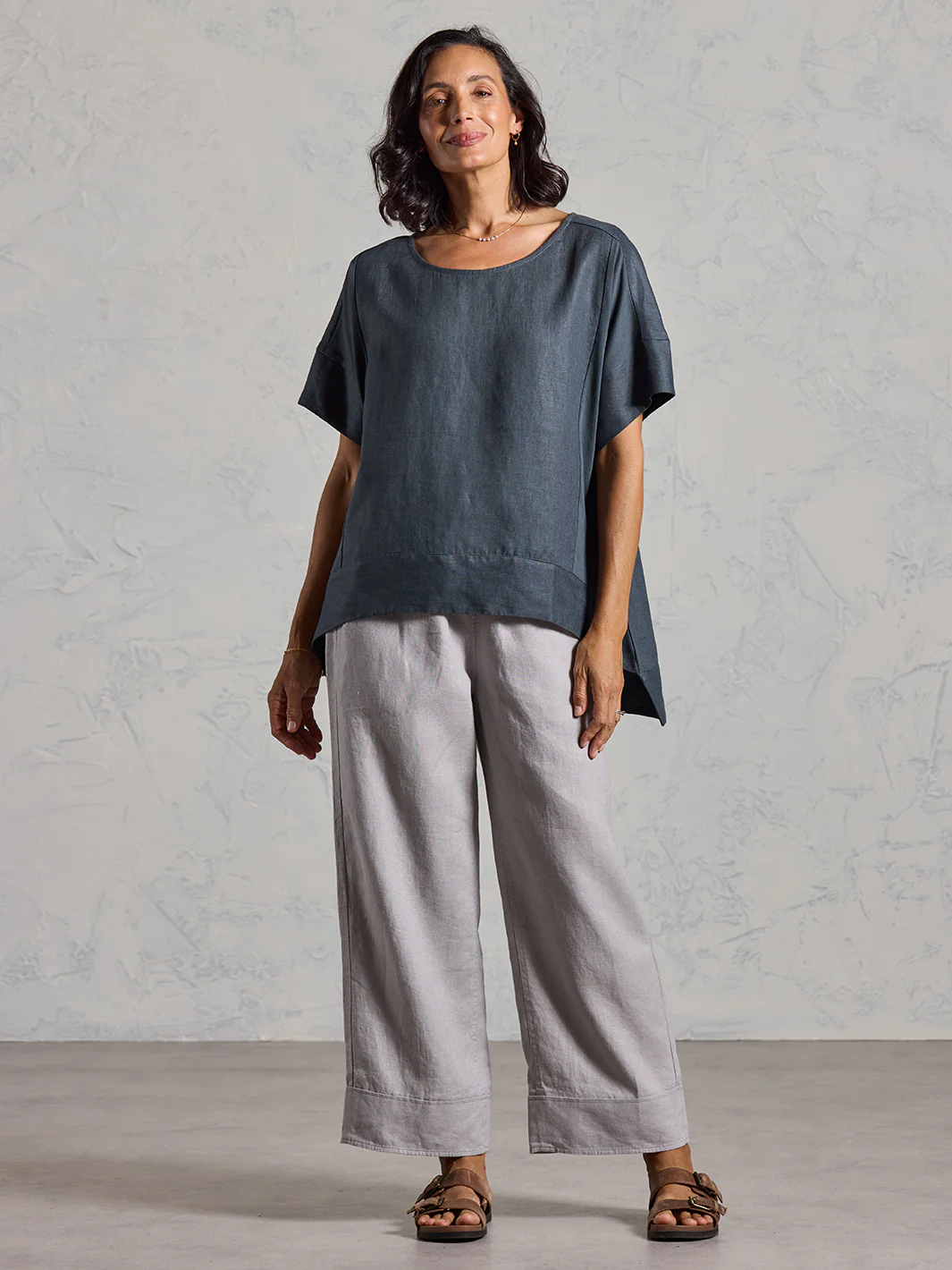 Costa French Linen and Cotton Top Charcoal - Image 8