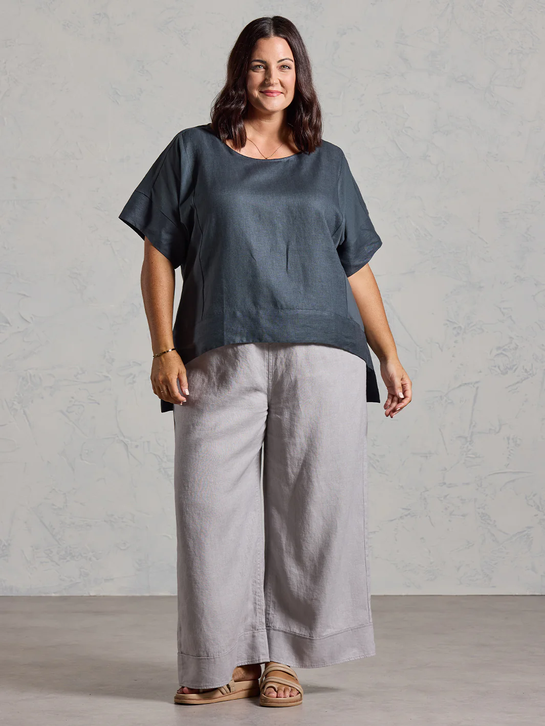 Costa French Linen and Cotton Top Charcoal - Image 9