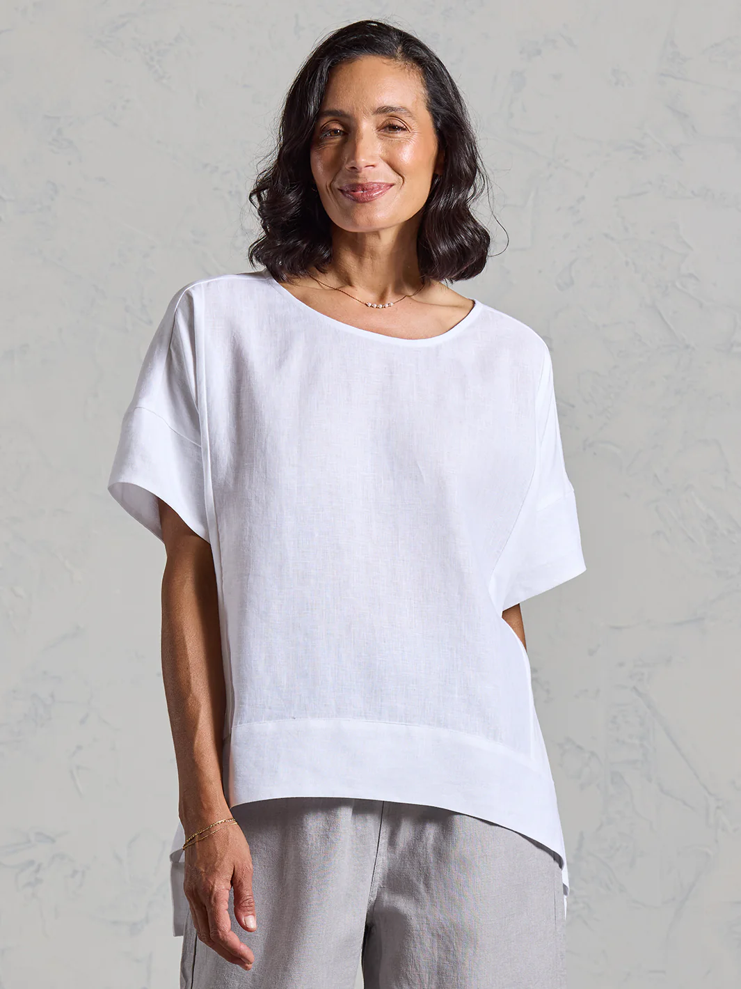 Costa French Linen and Cotton Top White - Image 3