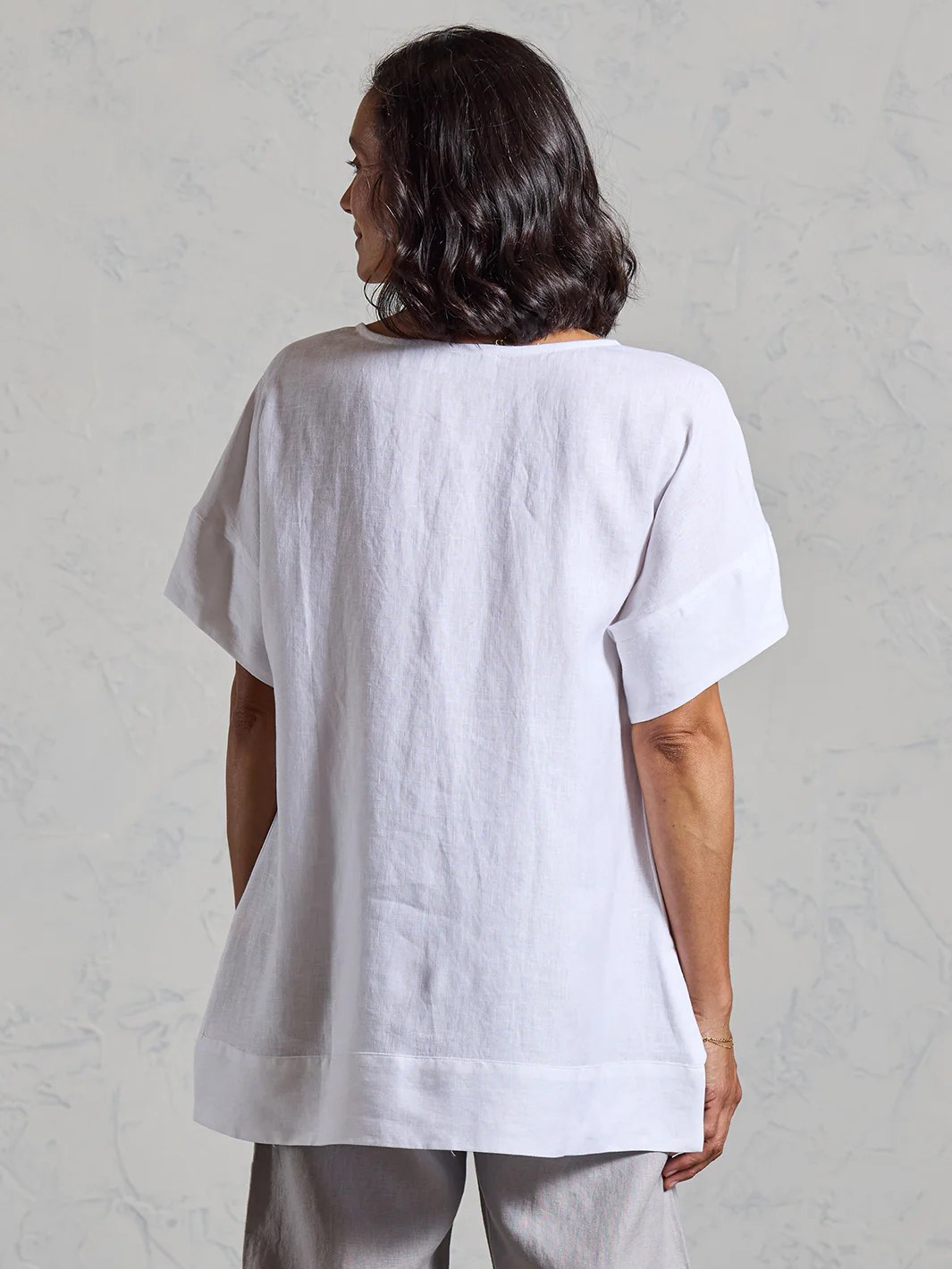 Costa French Linen and Cotton Top White - Image 4