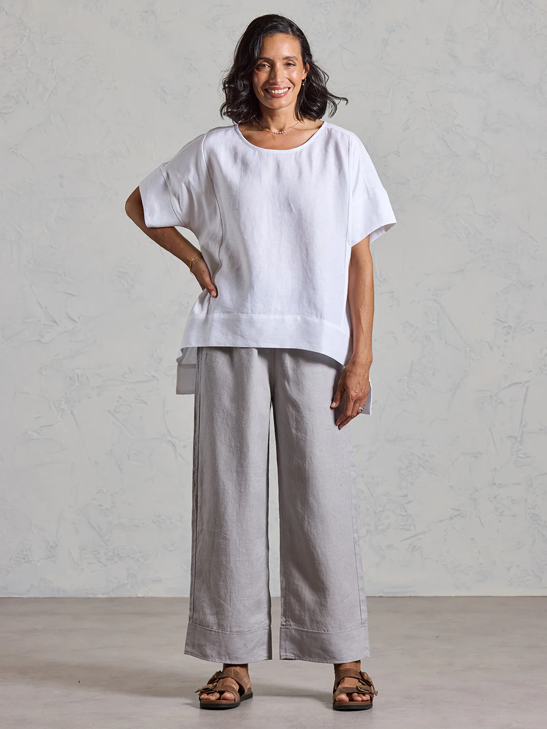 Costa French Linen and Cotton Top White - Image 5