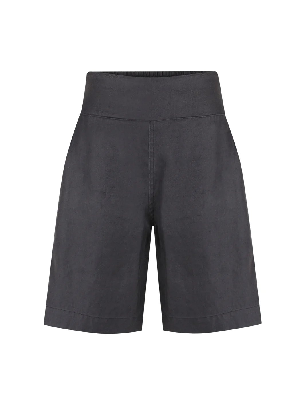 Cove Bermuda French Linen Shorts Charcoal - Image 5