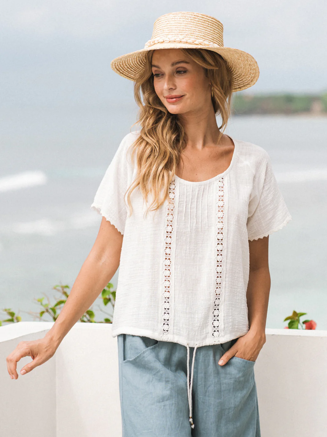 Daisy Cotton Blouse Ivory - Image 3