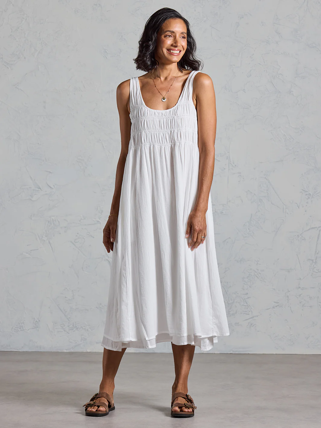 Del Monte Midi Cotton Dress Coconut - Image 3