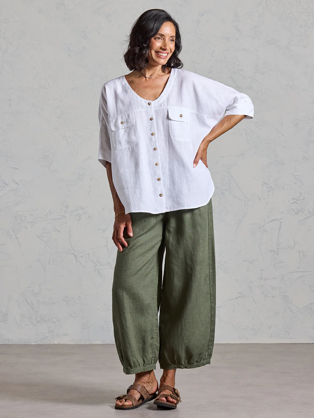 Dune French Linen Shirt White - Image 6