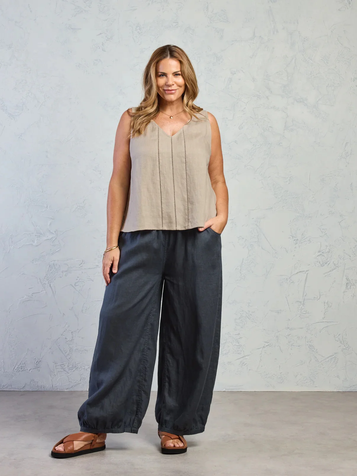 Giana French Linen Top Almond - Image 5