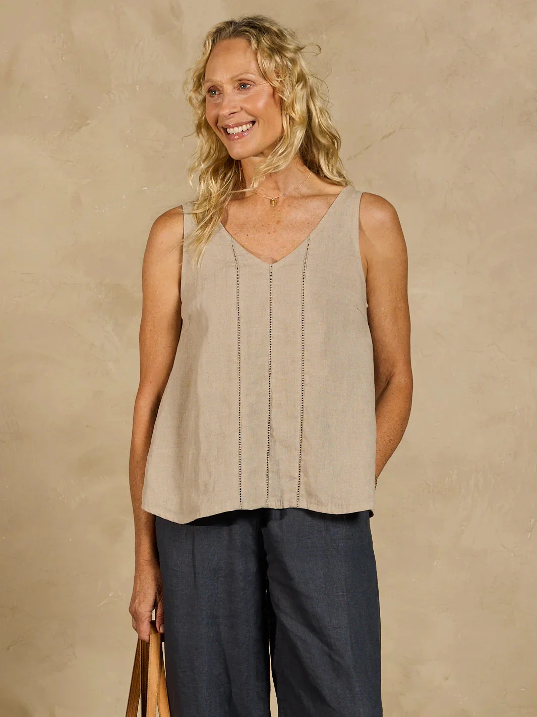 Giana French Linen Top Almond - Image 6