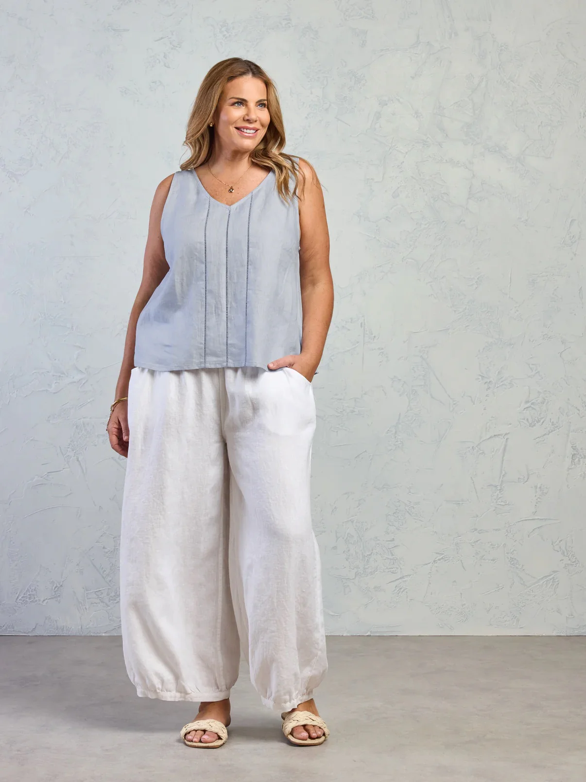 Giana French Linen Top Slate Blue - Image 6
