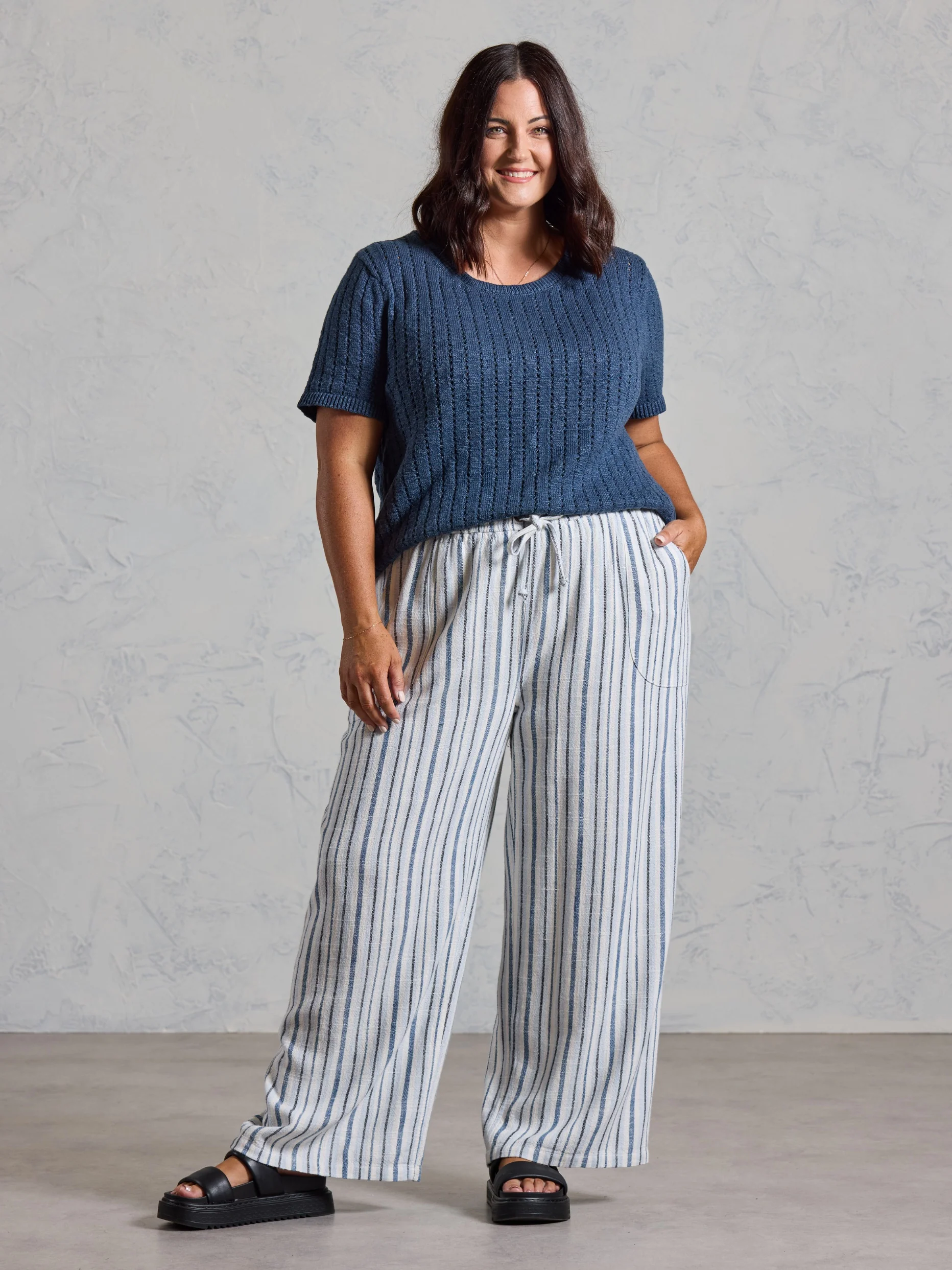 Jolie Linen Blend Pants Coastal Blue - Image 6
