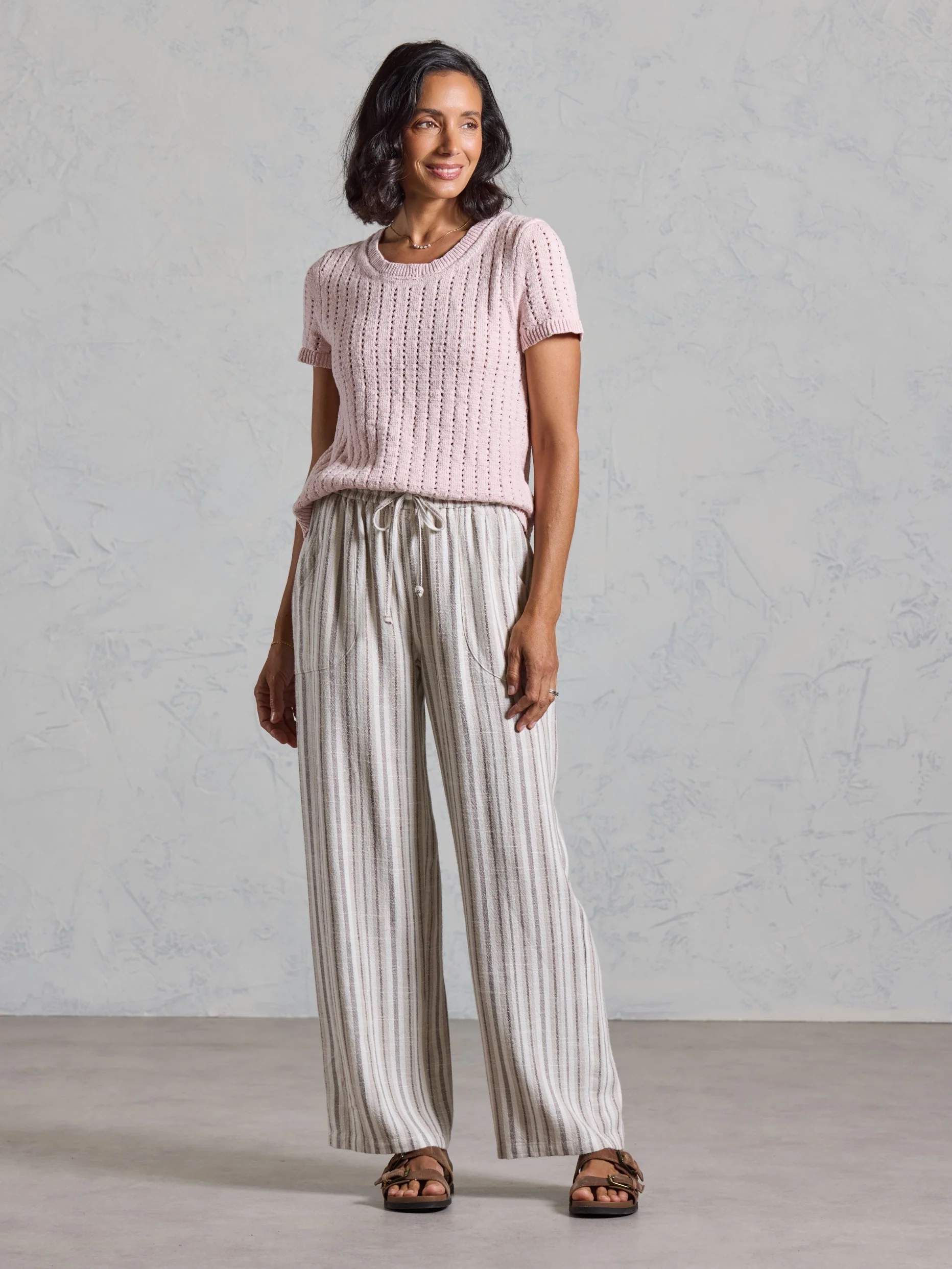Jolie Linen Blend Pants Driftwood - Image 4