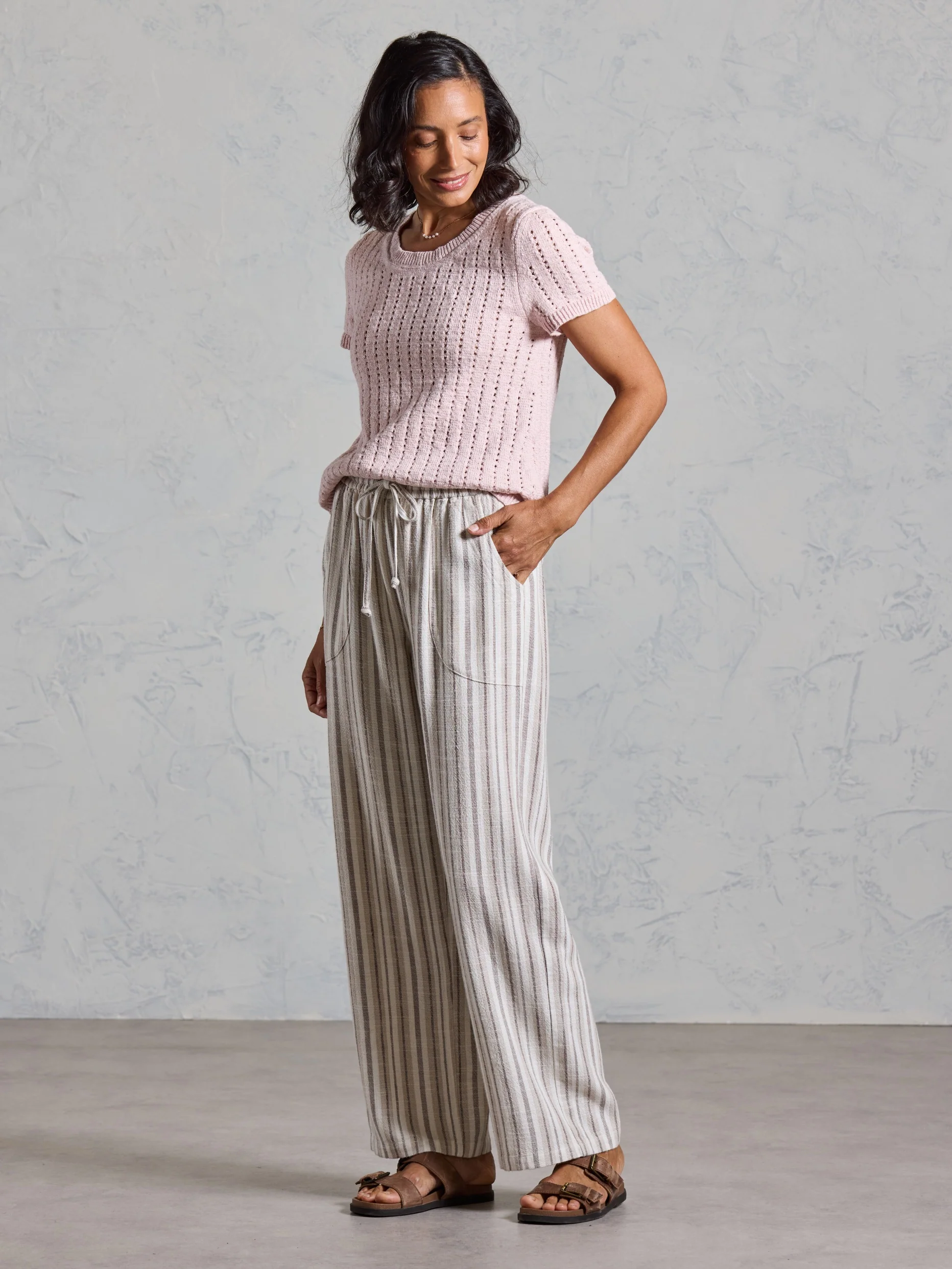 Jolie Linen Blend Pants Driftwood - Image 5