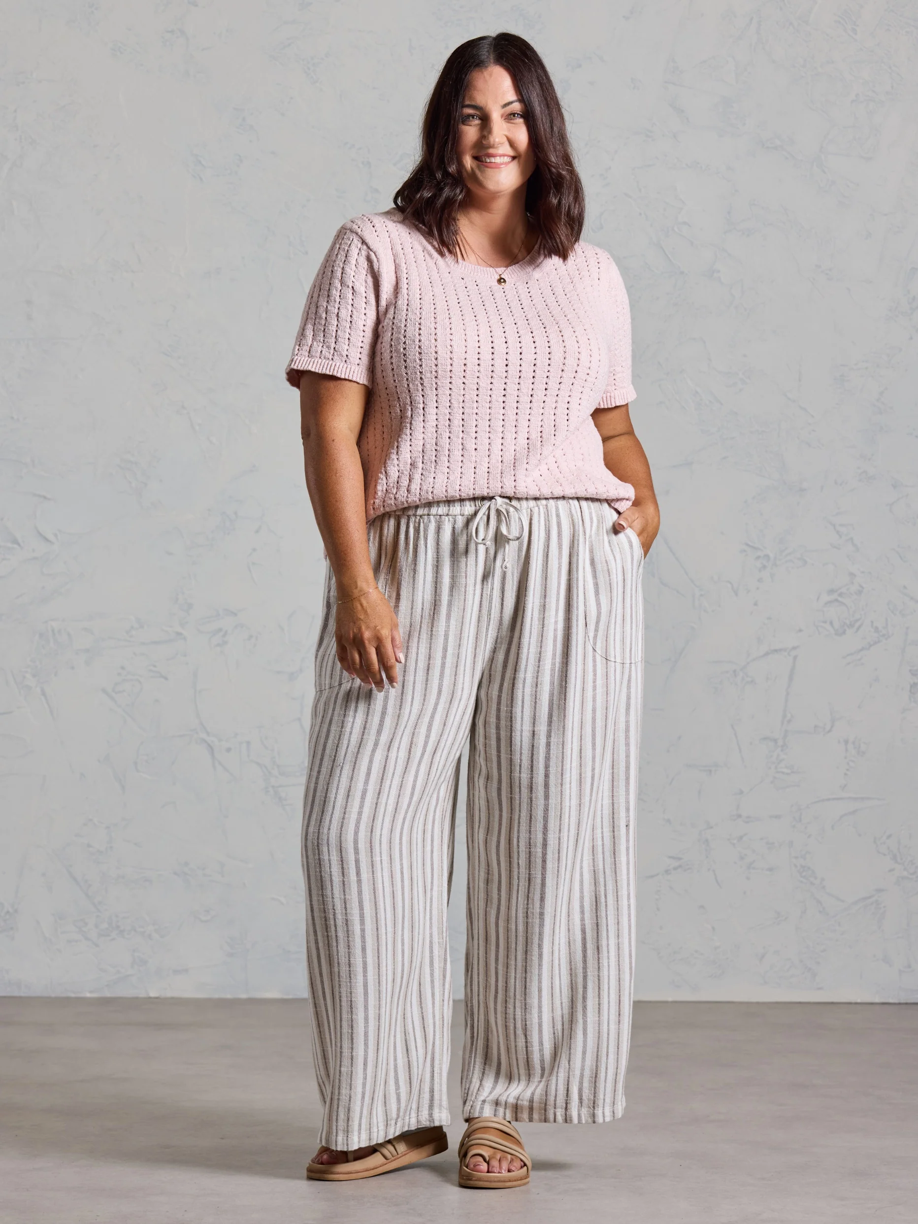 Jolie Linen Blend Pants Driftwood - Image 7