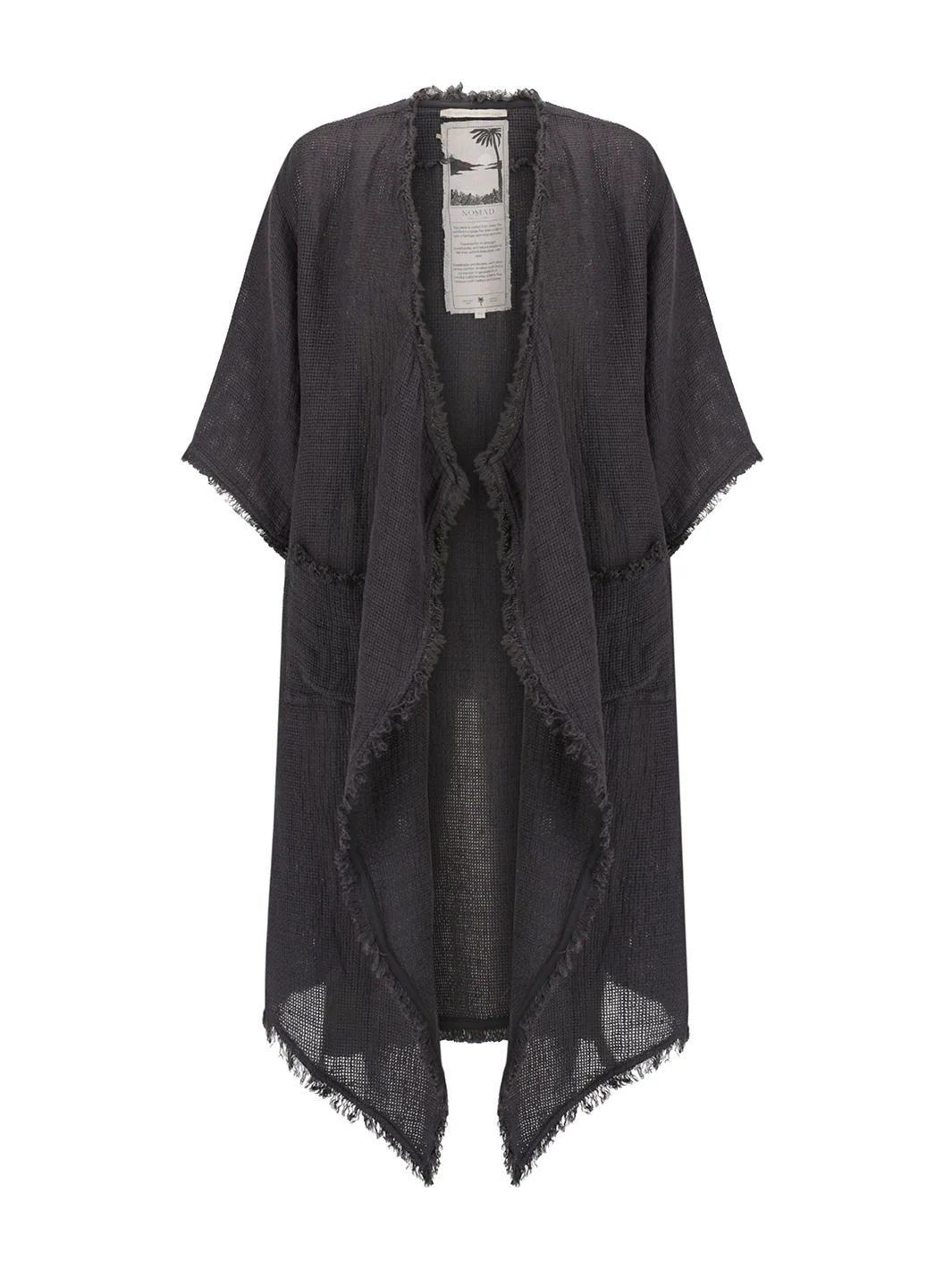 Laguna French Linen Kimono Charcoal - Image 9