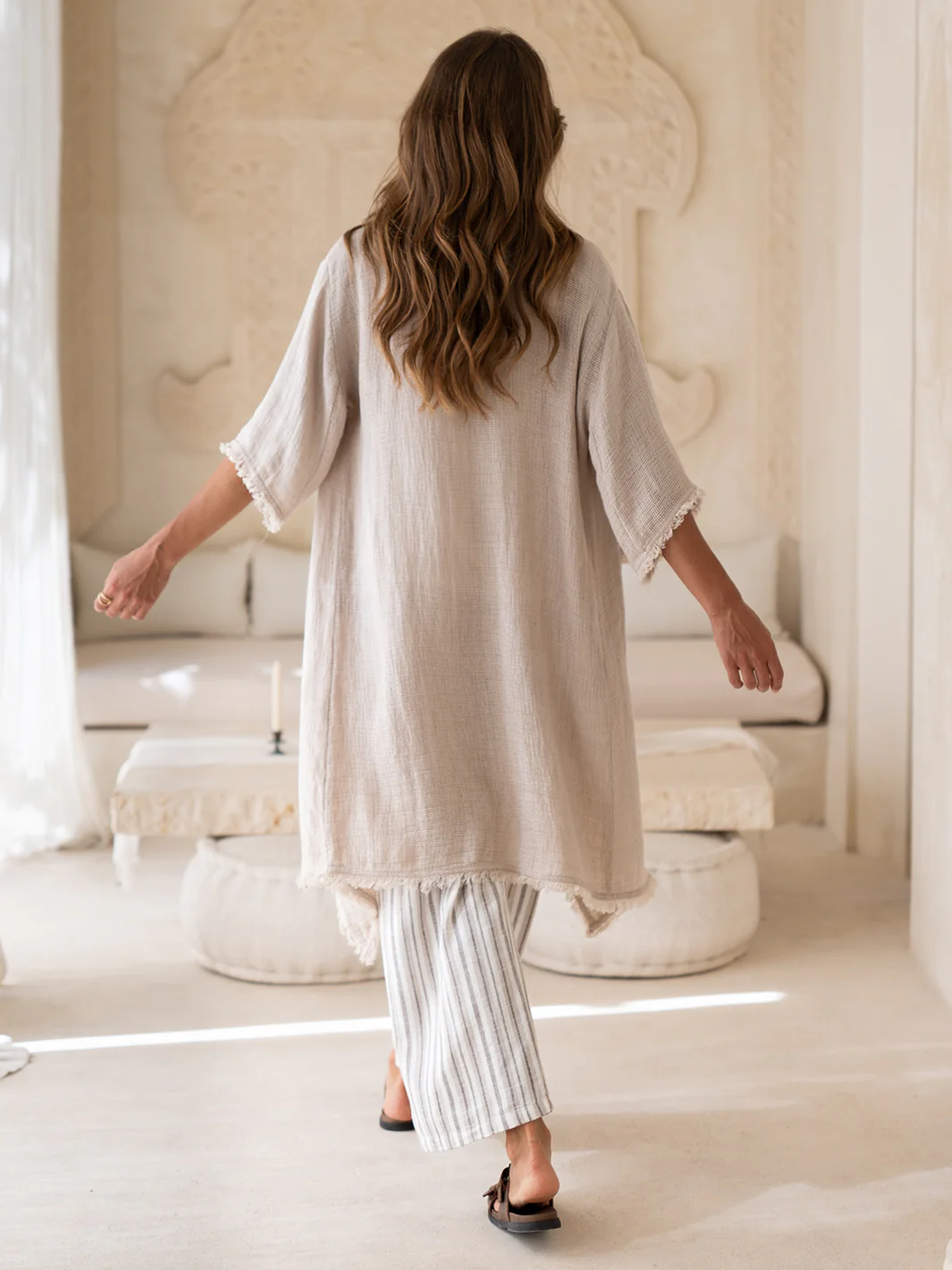 Laguna French Linen Kimono Natural - Image 3