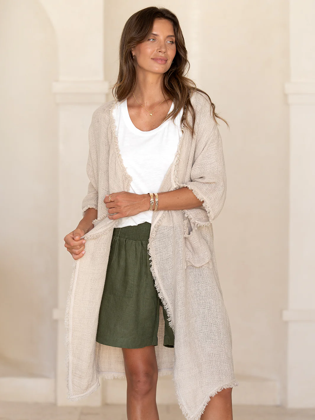 Laguna French Linen Kimono Natural - Image 4