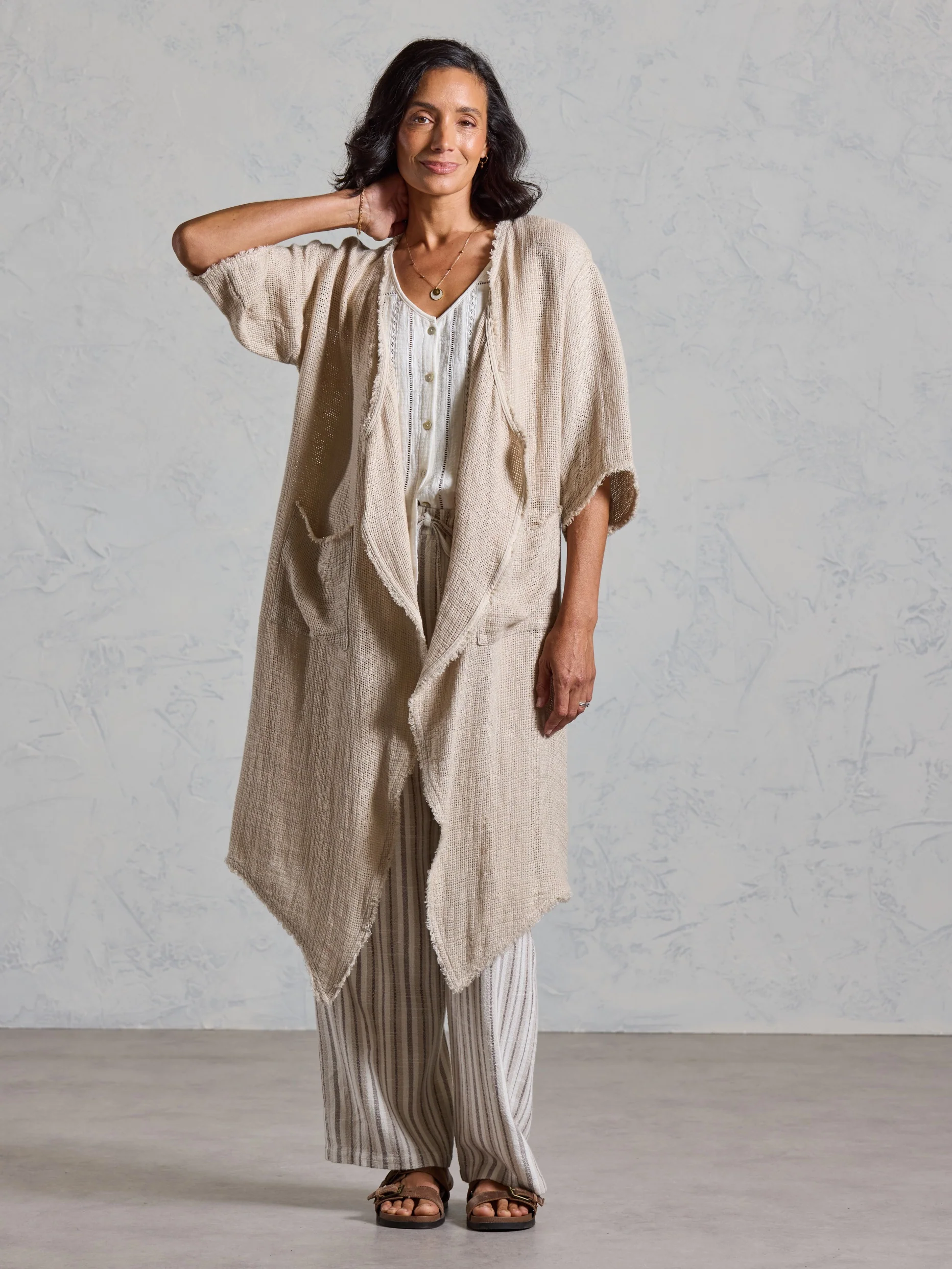 Laguna French Linen Kimono Natural - Image 5