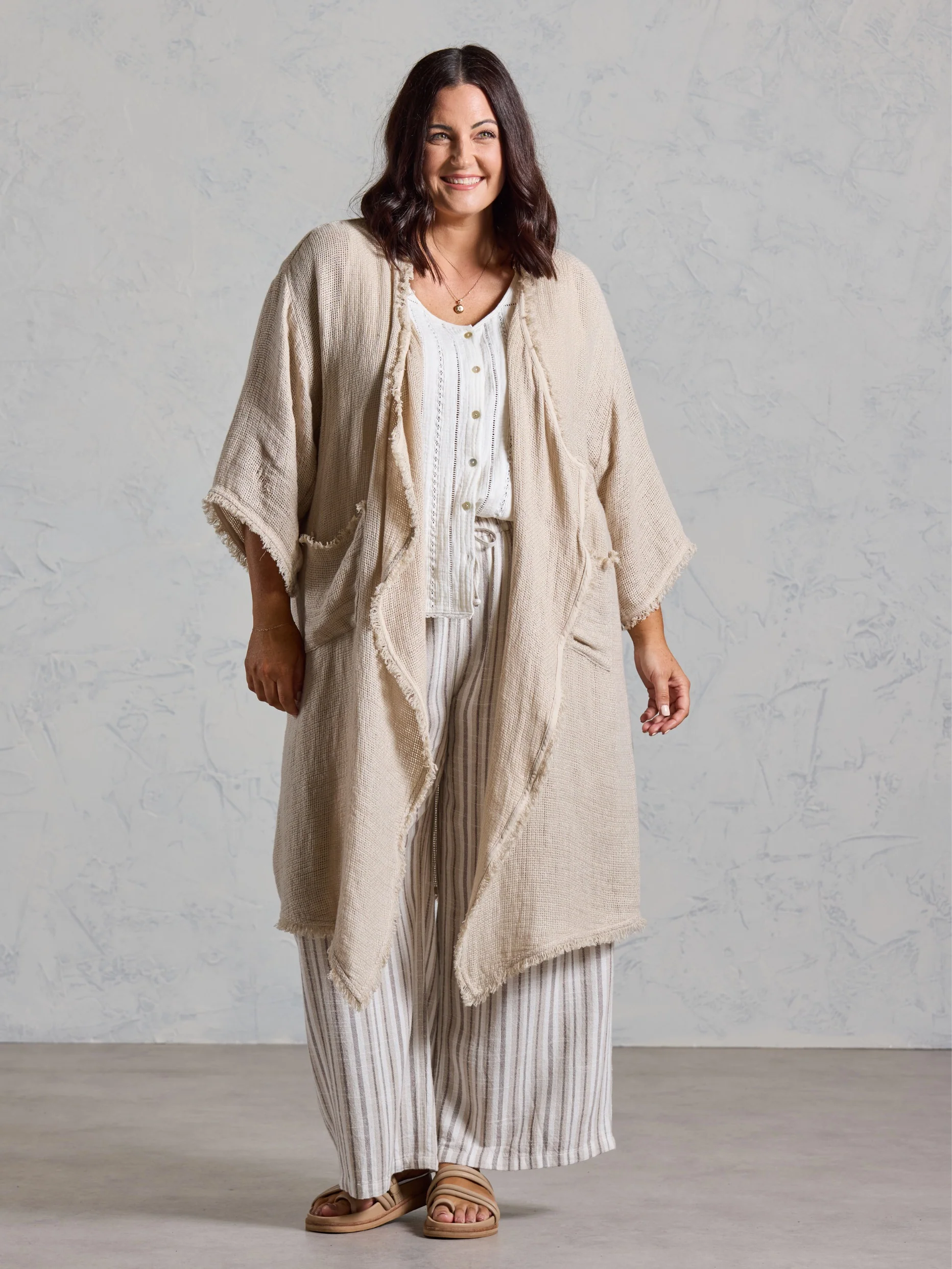 Laguna French Linen Kimono Natural - Image 7