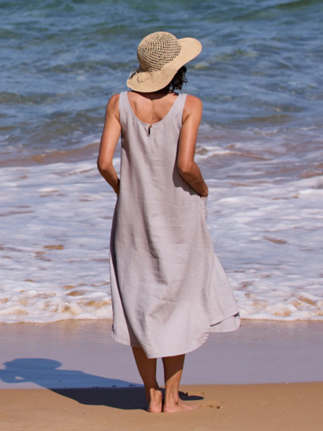 Laurel French Linen Dress Fog - Image 3