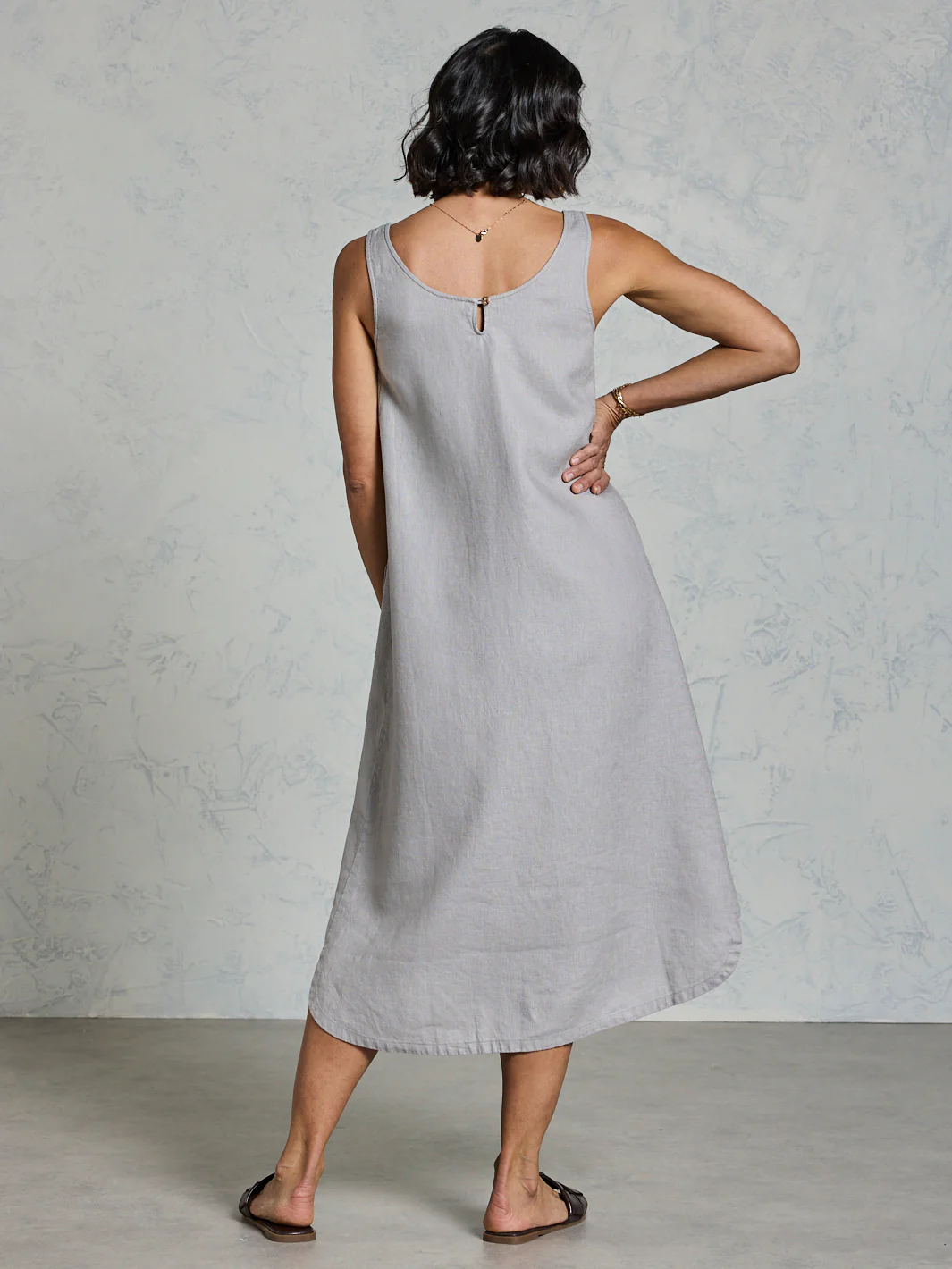 Laurel French Linen Dress Fog - Image 6