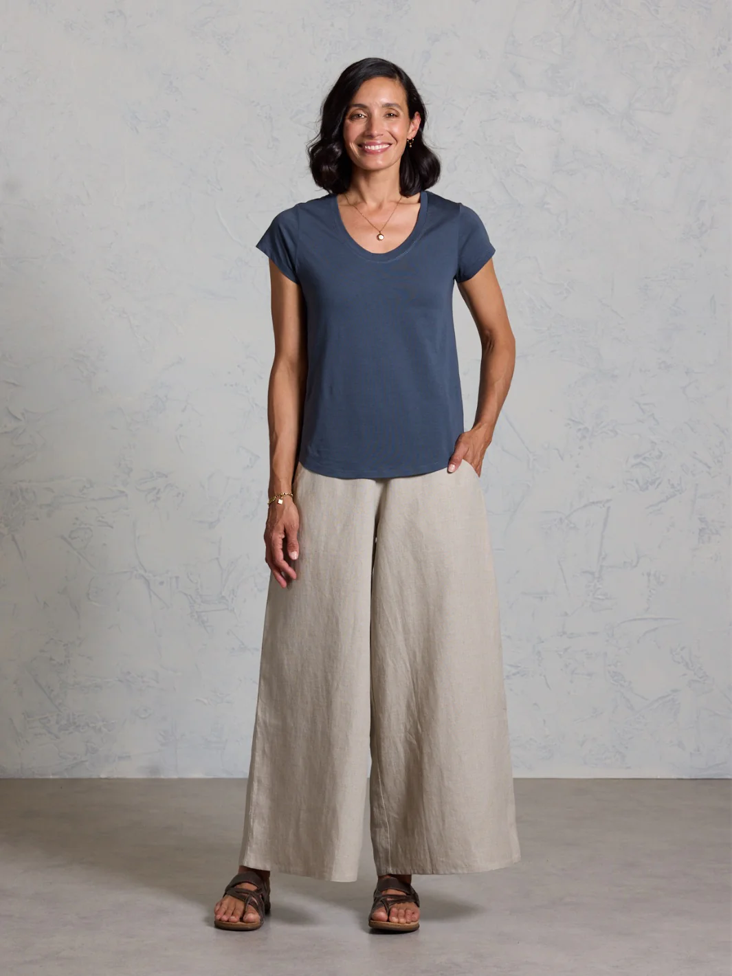 Leura Cotton T-Shirt Charcoal - Image 3