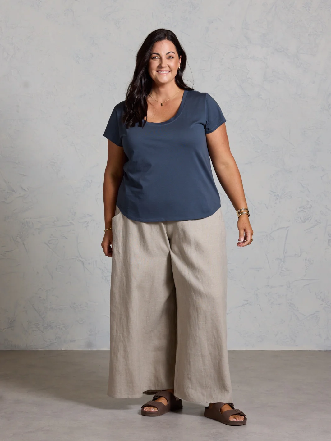 Leura Cotton T-Shirt Charcoal - Image 5