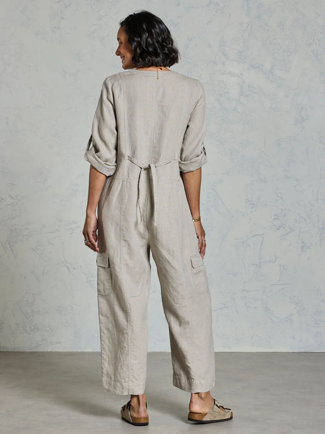 Mara French Linen Jumpsuit Flax - Image 4