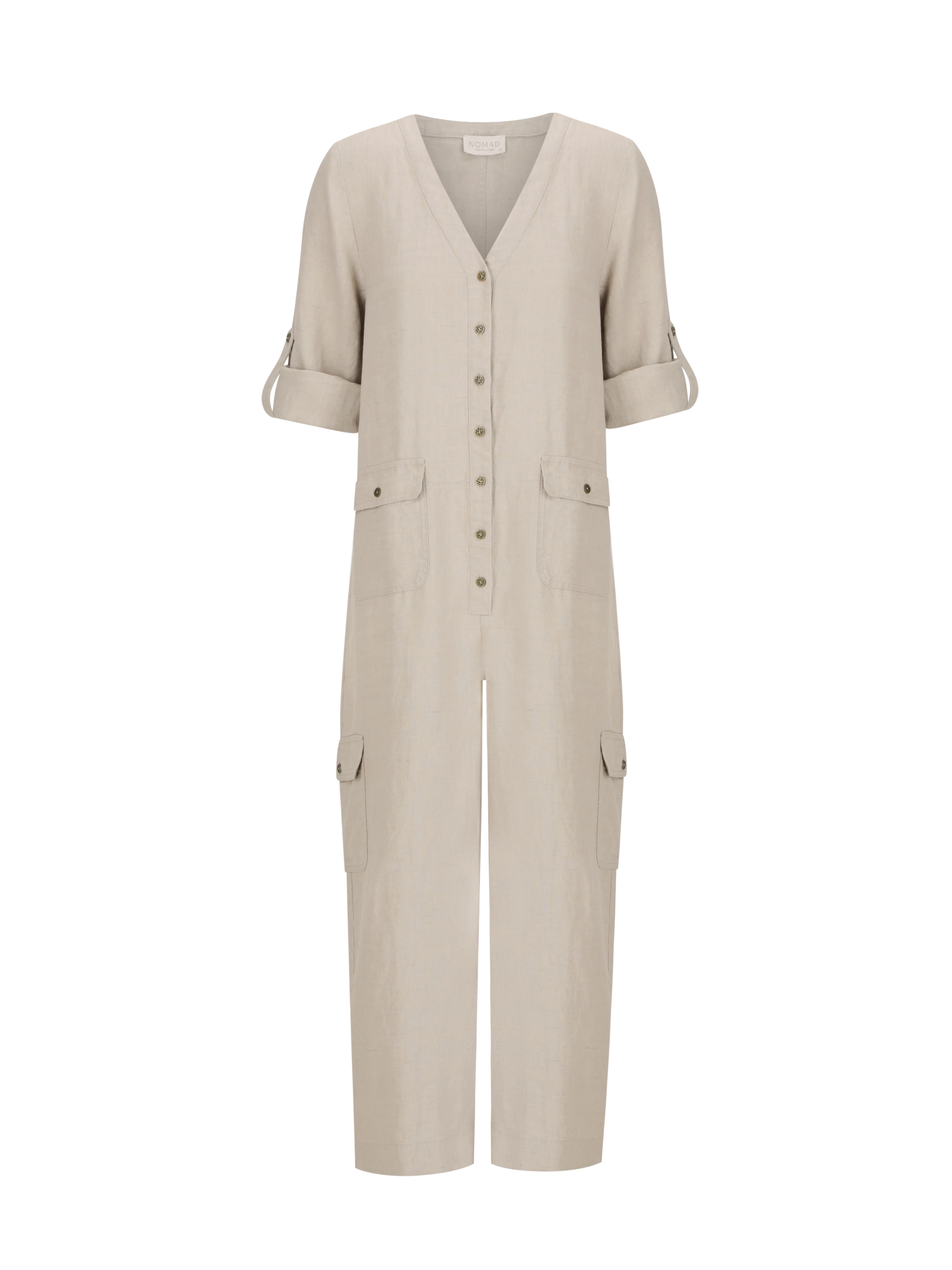 Mara French Linen Jumpsuit Flax - Image 8