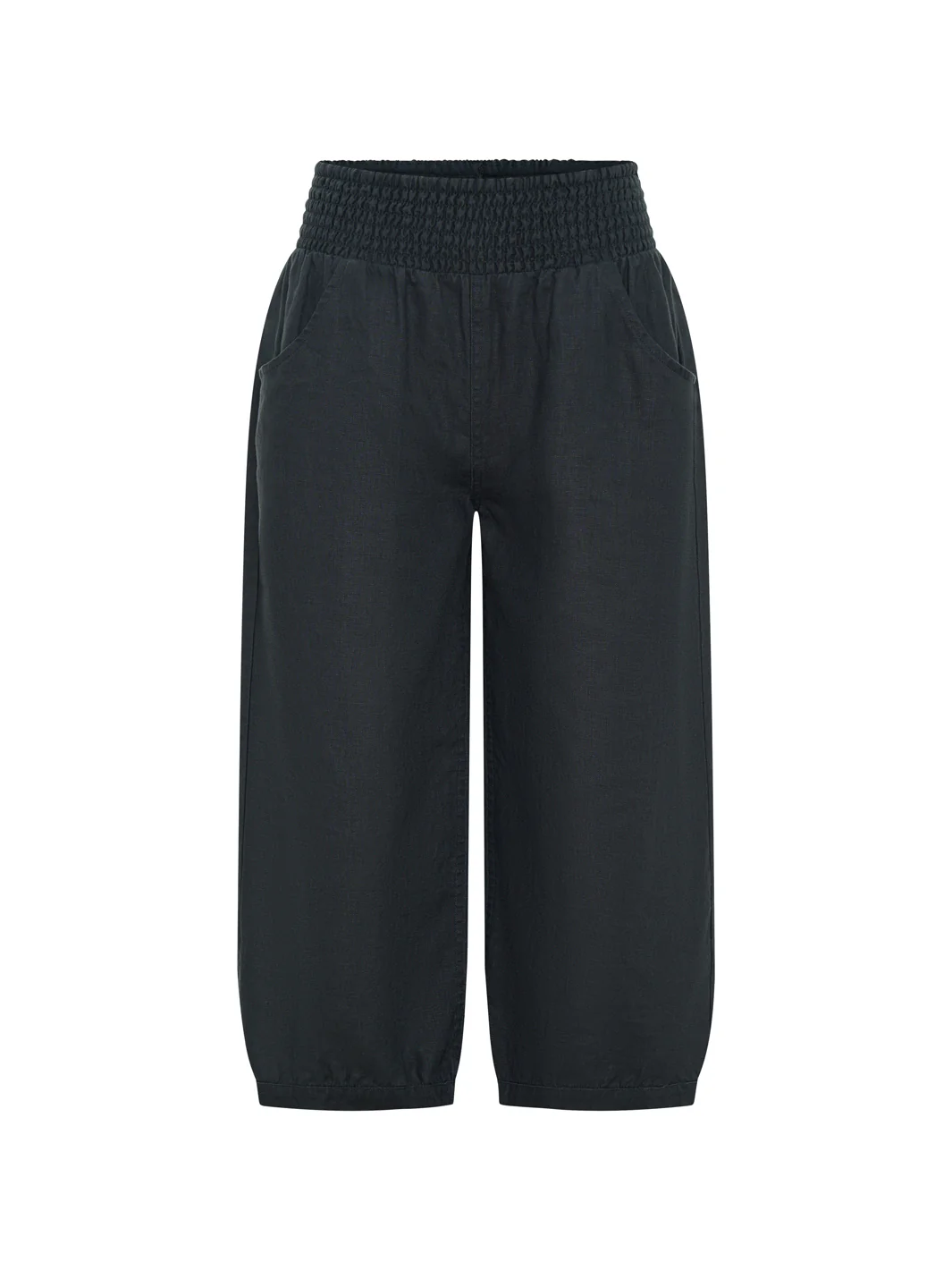 Marrakech French Linen Cropped Pants Charcoal - Image 4