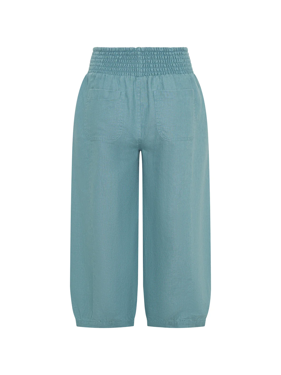 Marrakech French Linen Cropped Pants Tahiti Blue - Image 5