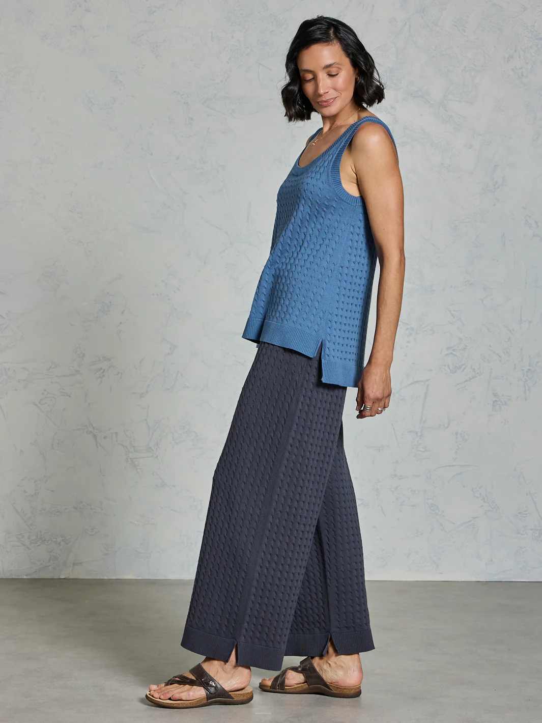 Matilda Cotton Knit Top Aegean Blue - Image 3
