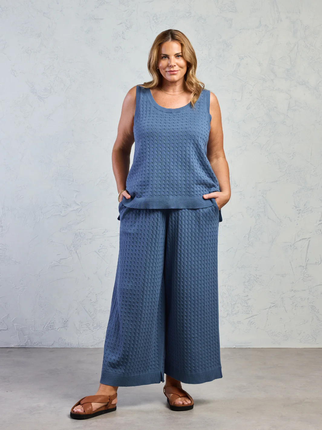 Matilda Cotton Knit Top Aegean Blue - Image 6