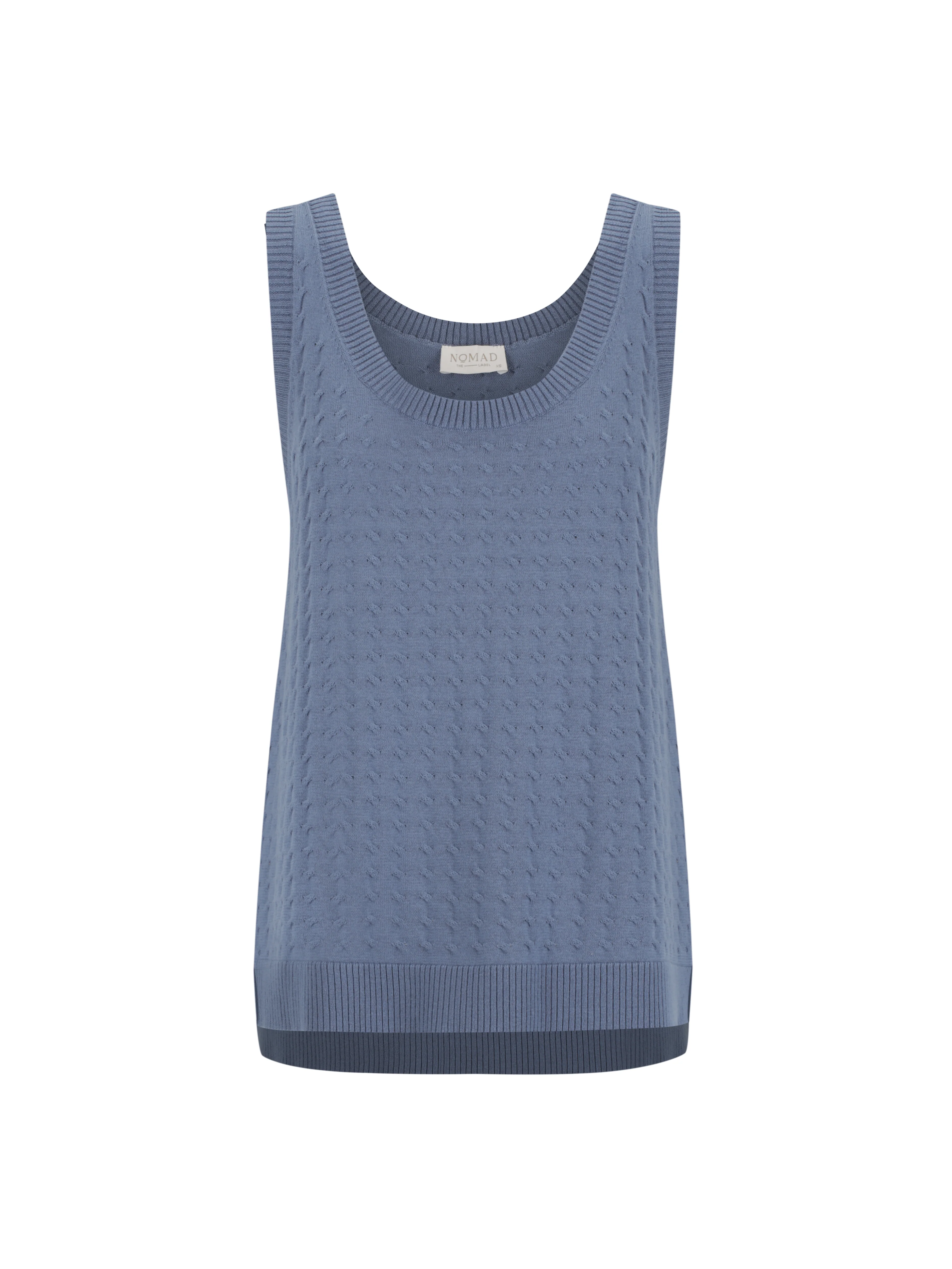 Matilda Cotton Knit Top Aegean Blue - Image 7