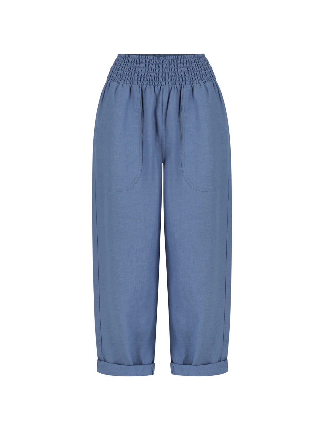 Nautical French Linen Pants Aegean Blue - Image 7