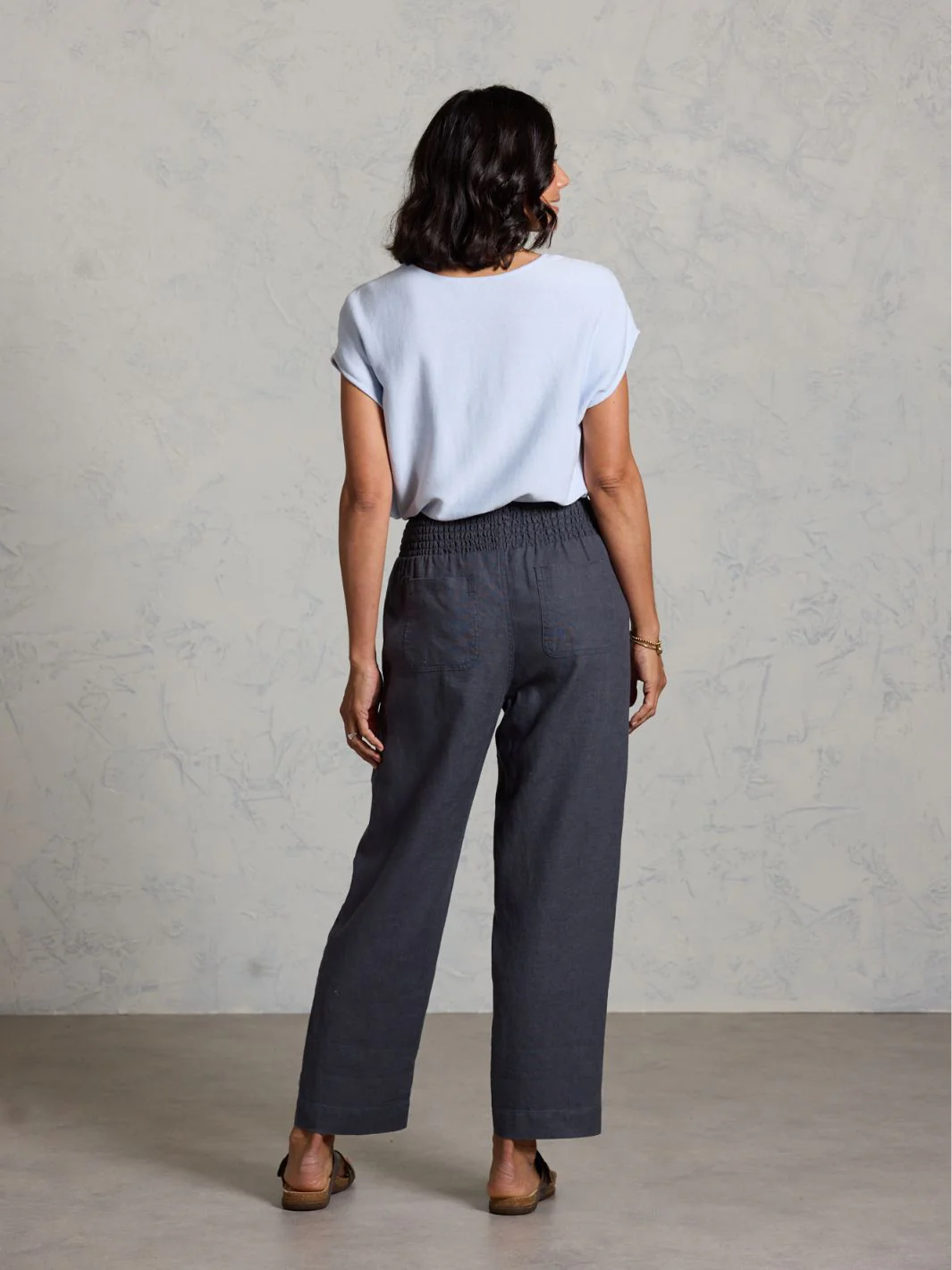 Nautical French Linen Pants Charcoal - Image 3