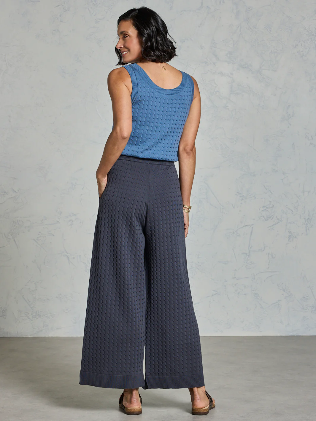 Pambula Cotton Knit Pants Charcoal - Image 3