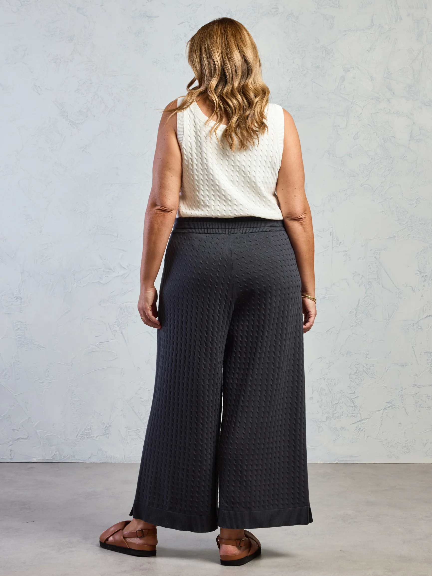 Pambula Cotton Knit Pants Charcoal - Image 5