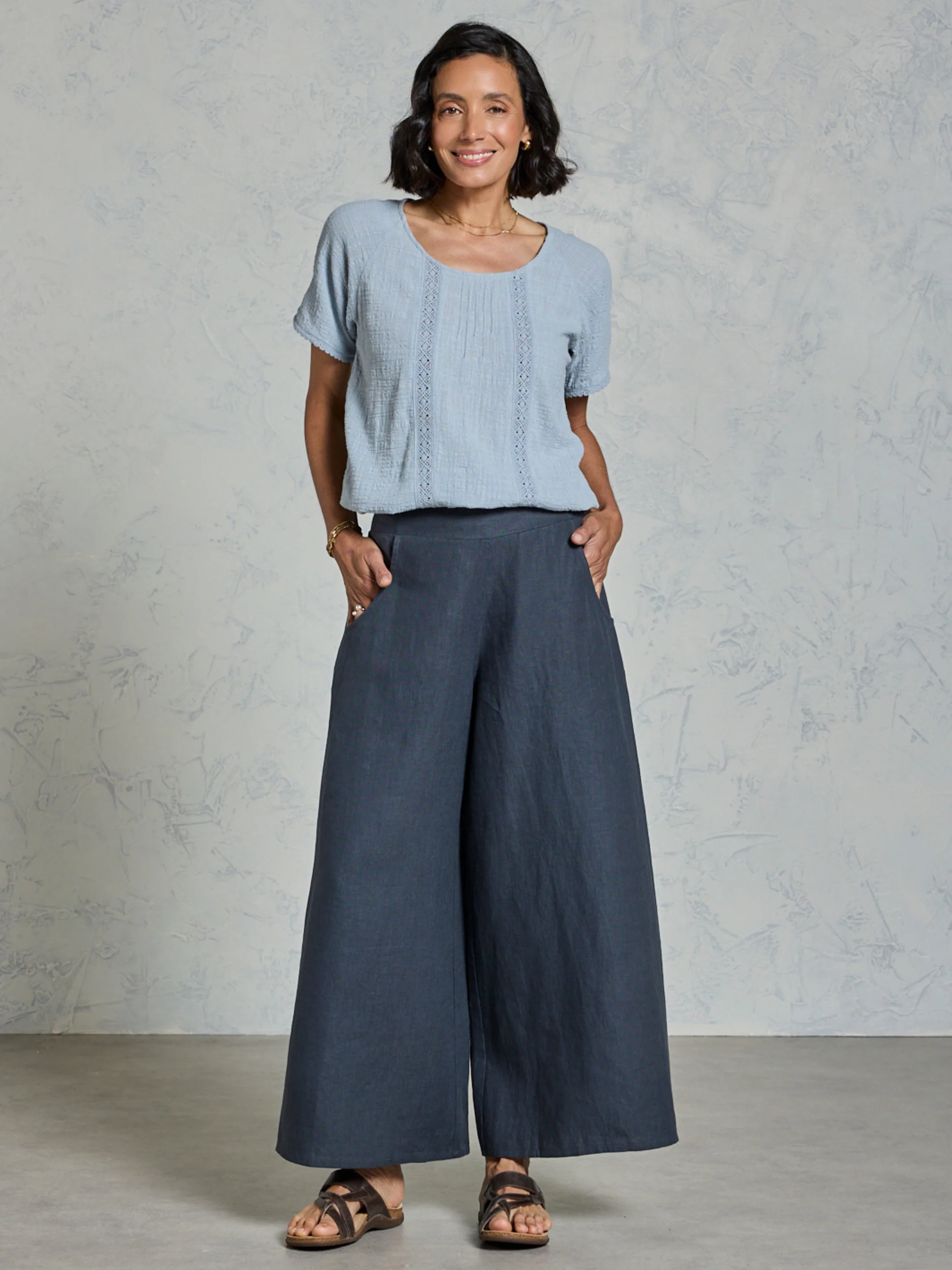 Portillo French Linen Pants Charcoal - Image 3