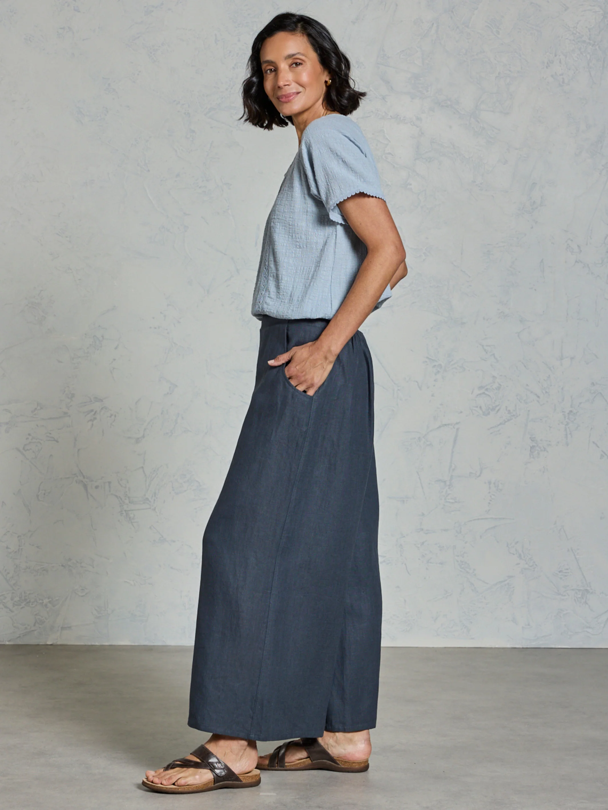 Portillo French Linen Pants Charcoal - Image 4
